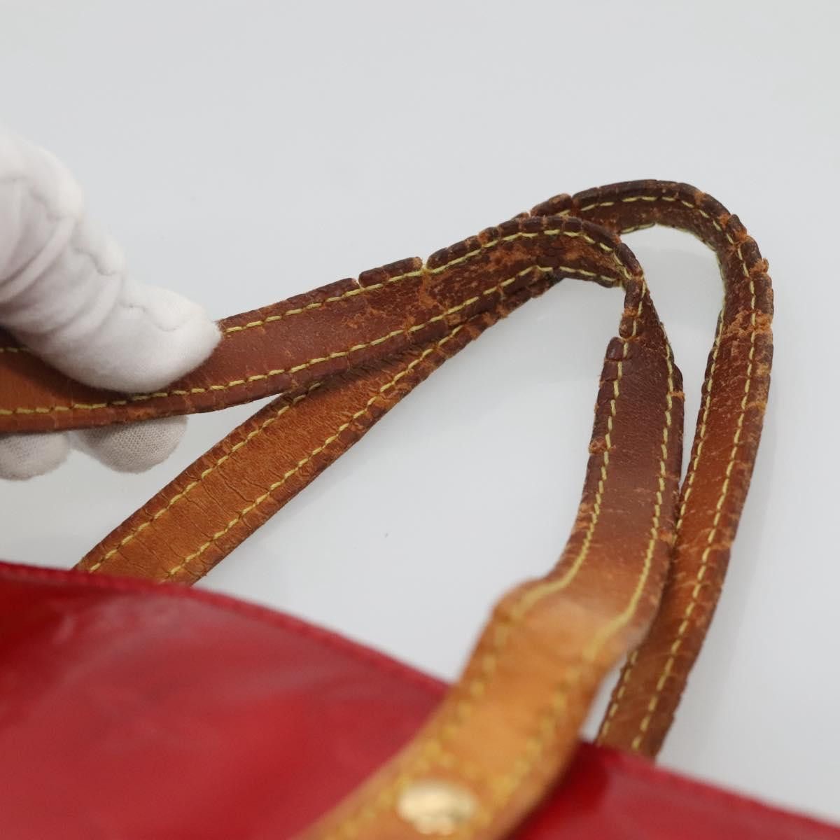 Louis Vuitton LOUIS VUITTON Monogram Vernis Reade MM Hand Bag Red Rouge Size ONE SIZE - 8 Thumbnail