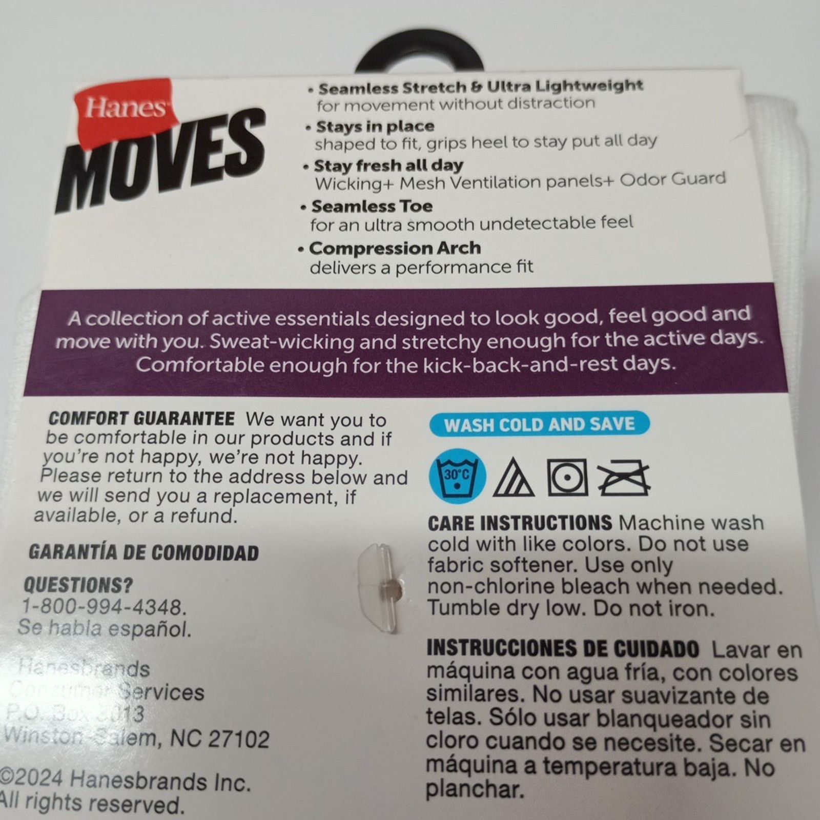 Hanes Hanes Moves Mid Crew Socks 6 Pairs Women's Size 5-9 White Size ONE SIZE - 3 Thumbnail