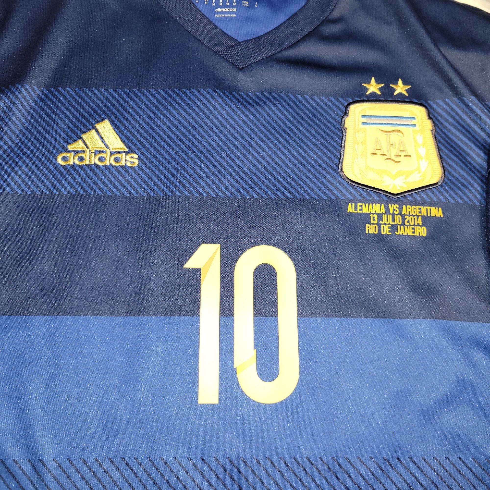 Messi Argentina 2014 WORLD CUP FINAL Away Soccer Jersey M