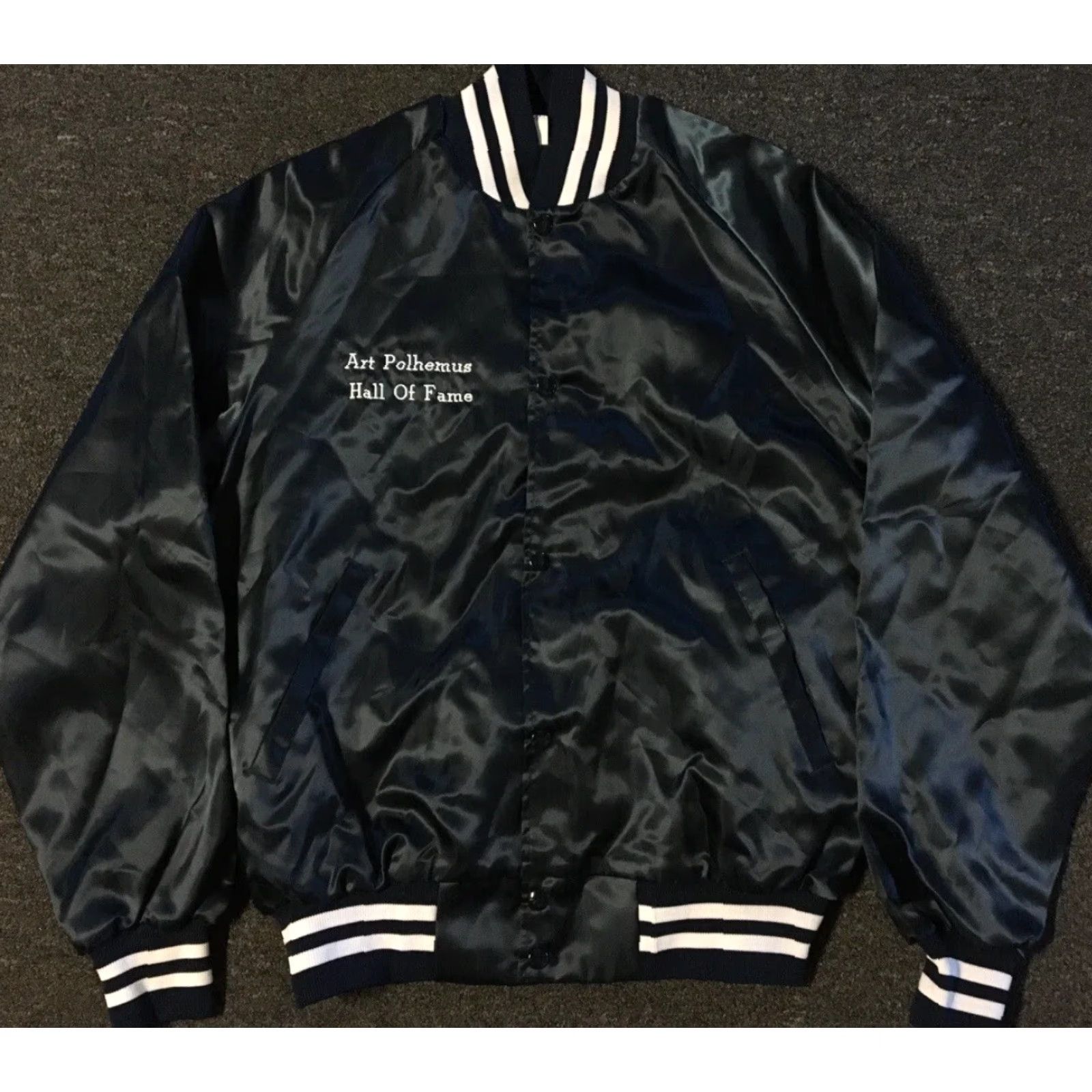 Vintage Vtg 80s Lake Havasu Bowling Hall Of Fame Satin Jacket M L USA Pool Hall Bar Grunge 70s Size US M / EU 48-50 / 2 - 2 Thumbnail