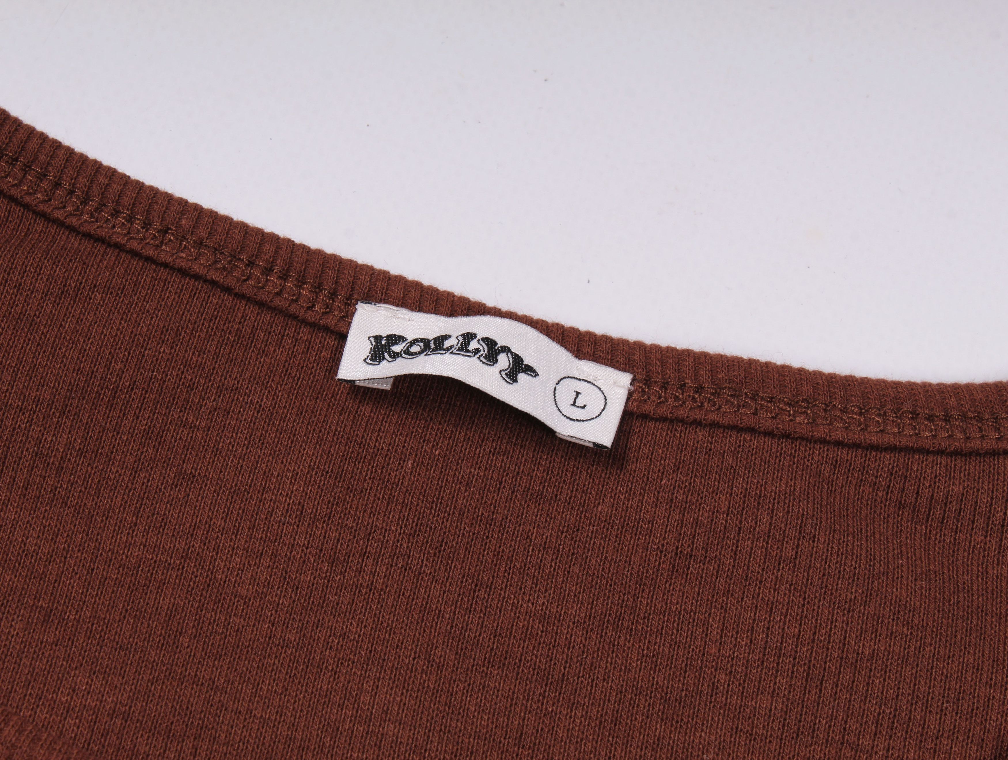 Vintage Vintage Kollyy Grunge Y2K Rib Knit Cropped Top Size L / US 10 / IT 46 - 6 Thumbnail