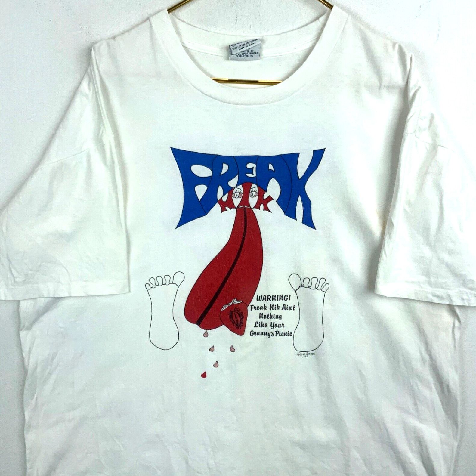 image of Vintage Freaknik Capitol Graphics T-Shirt Size 2Xl 1995 Single Stitch in White, Men's