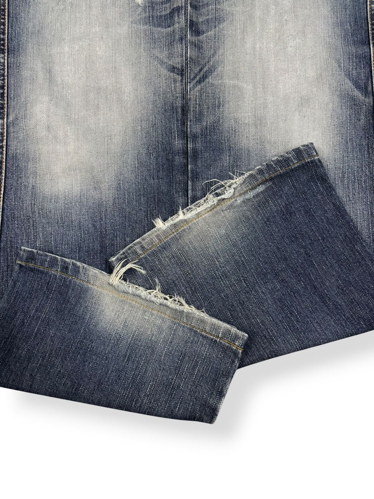 Edwin Vintage Edwin Blue Trip Faded Wash Flare Distressed Jeans Size US 33 - 9 Thumbnail