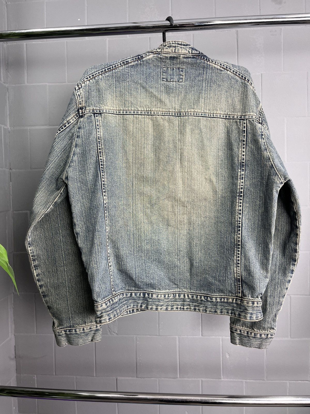 Vintage AMAZING YELLOW FADE RARE BONDAGE HEAVY DENIM JACKET - 2286 Size US M / EU 48-50 / 2 - 2 Thumbnail