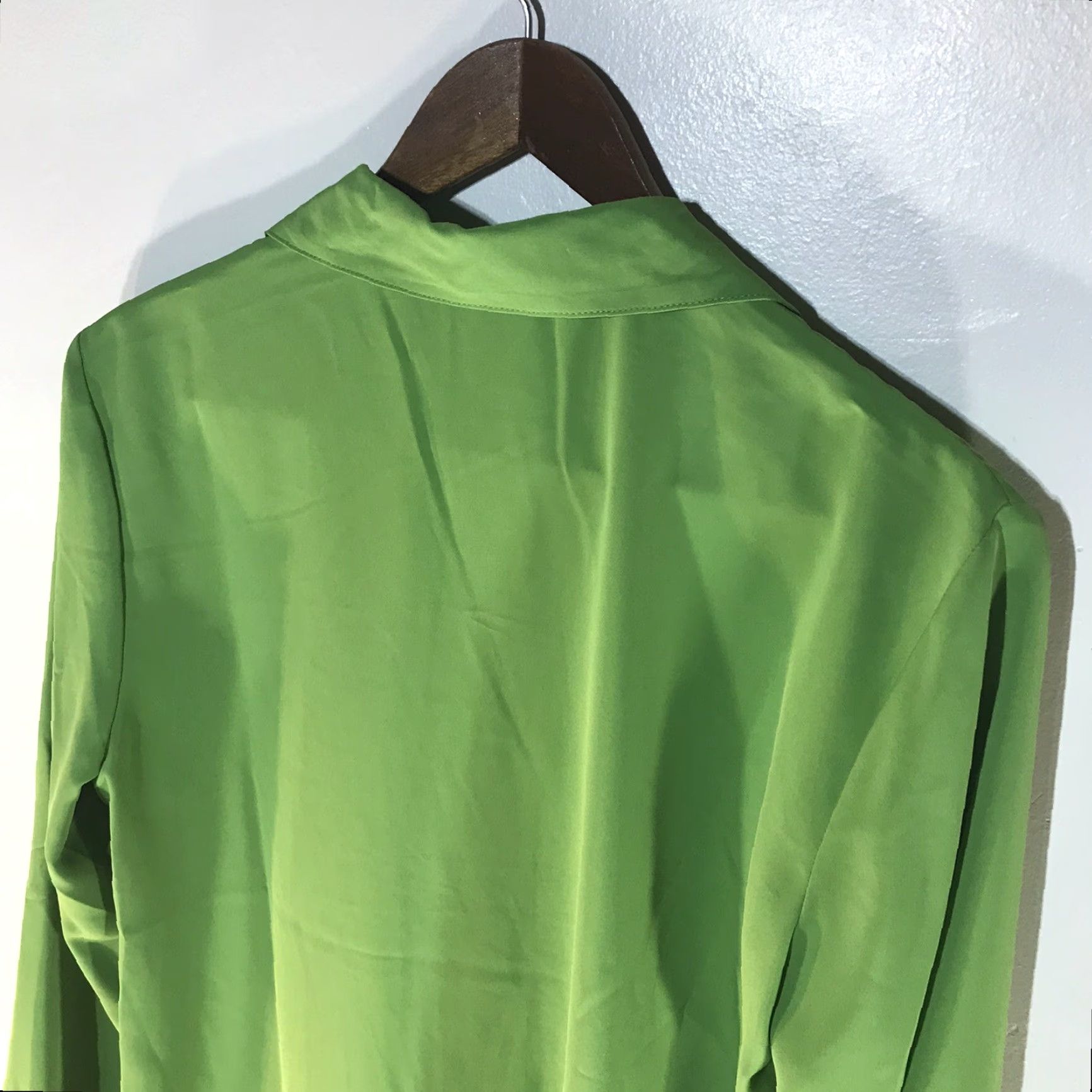 Vintage Kim Rogers Lime Green Button Up Dress Shirt Womens Size M Size M / US 6-8 / IT 42-44 - 5 Thumbnail