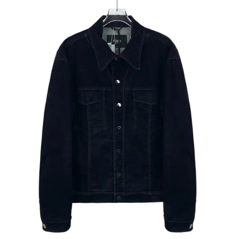 Fendi Fendi Black Denim Jacket for Men 0089 Size US L / EU 52-54 / 3 - 1 Thumbnail