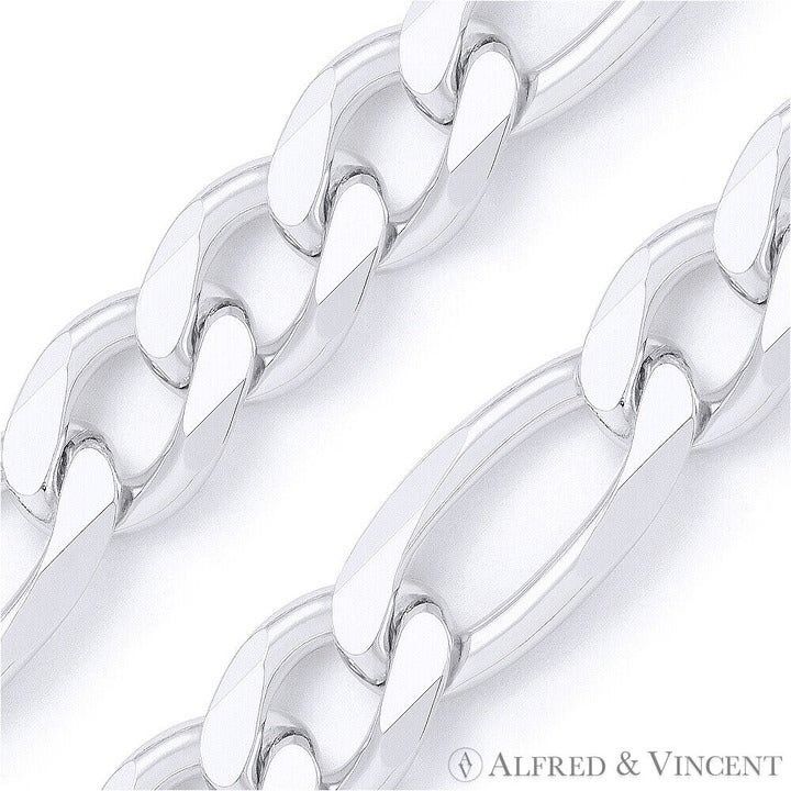 Other 7.5mm Figaro / Figaroa Link Italian Chain Bracelet Size ONE SIZE - 2 Thumbnail