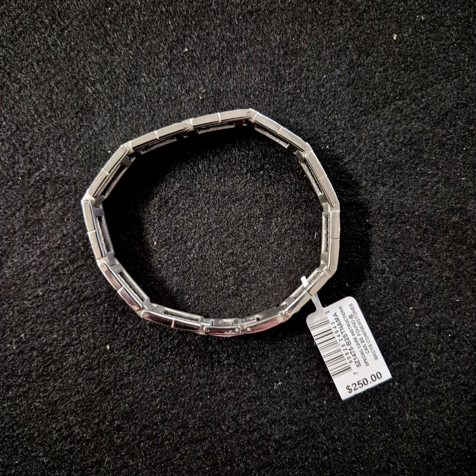 Macys Men’s Black & Grey Cable Bracelet in Stainless Steel Size ONE SIZE - 3 Thumbnail