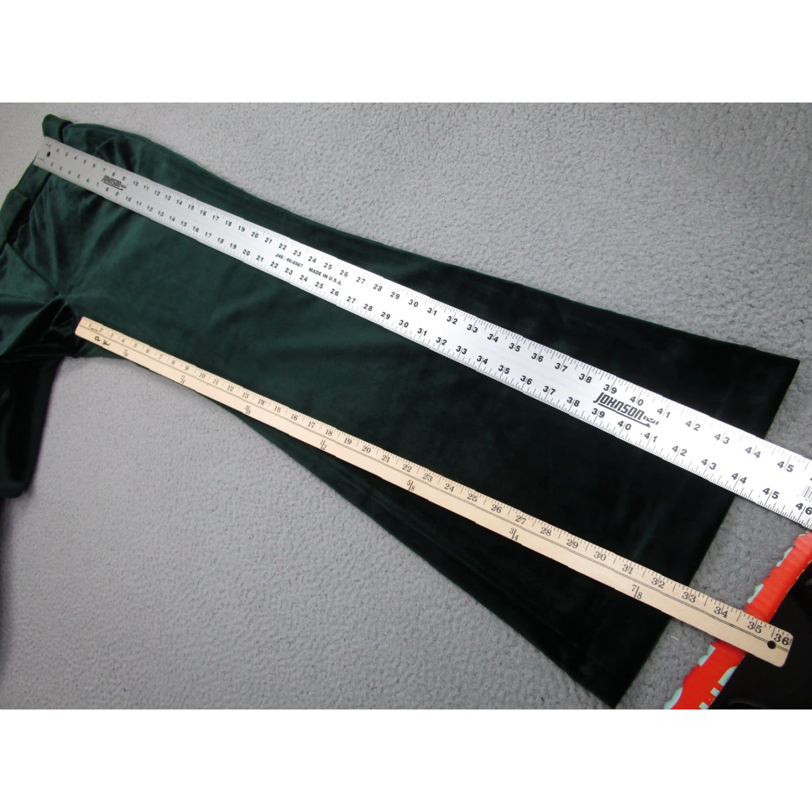 Express Womens Velvet Kick Flare Pants 12R Jewel Green Whims Goth Dark Romantic y2k Size 34" / US 12 / IT 48 - 4 Thumbnail