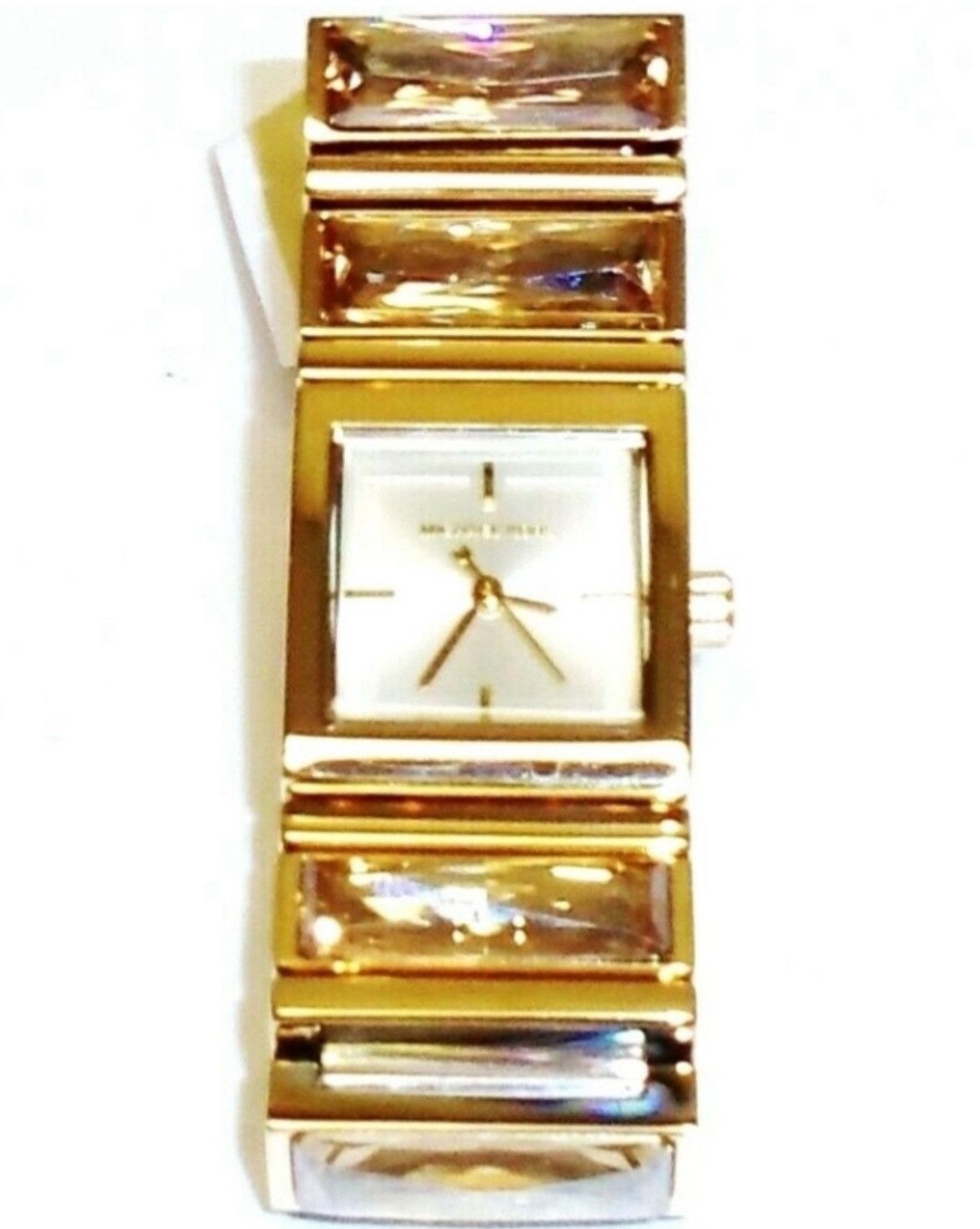 Michael Kors Michael Kors Gold Square Face Watch with Geometric Design Size ONE SIZE - 1 Thumbnail