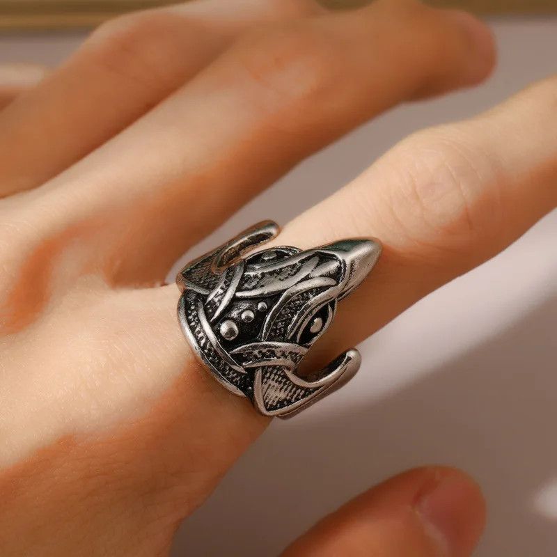 Japanese Brand × Jewelry × Vintage Creative Retro Style Crow Head Ring Size ONE SIZE - 1 Thumbnail
