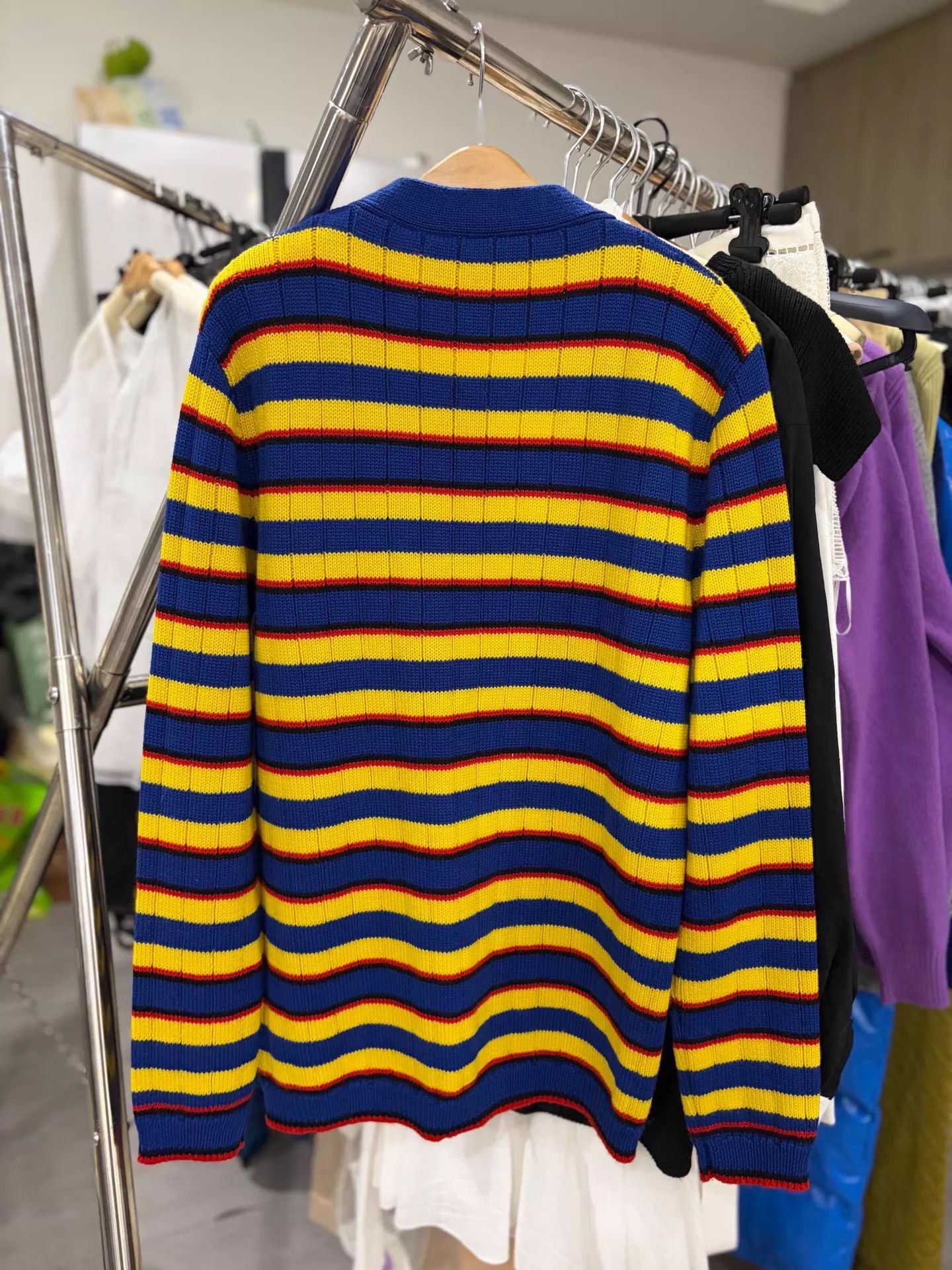 Gucci Gucci Striped Chest Anchor-Embroidered Wool-Knit Cardigan XS Size XS / US 0-2 / IT 36-38 - 3 Thumbnail