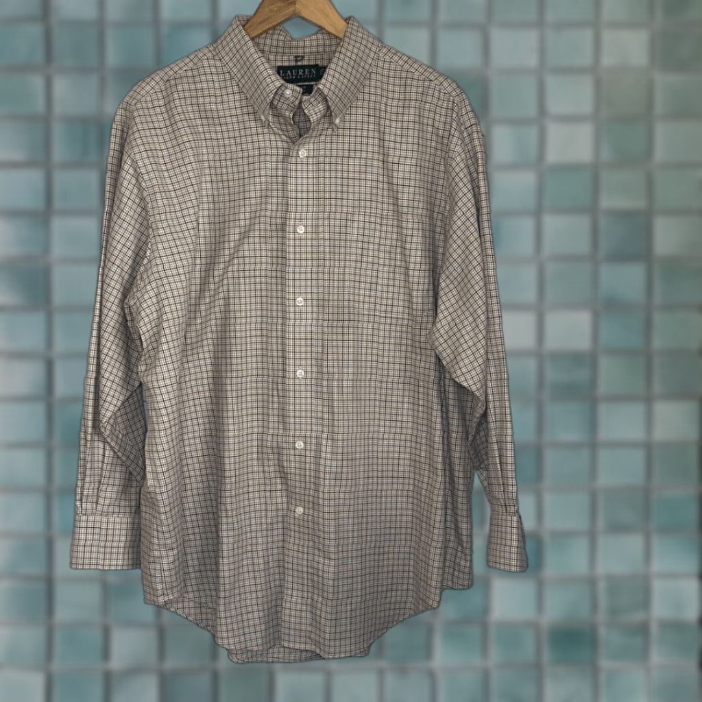 Ralph Lauren LAUREN RALPH LAUREN Shirt Mens Brown CHECKERED LONG SLEEVE Sz 17 1/2 Green Label Size US XXL / EU 58 / 5 - 1 Thumbnail
