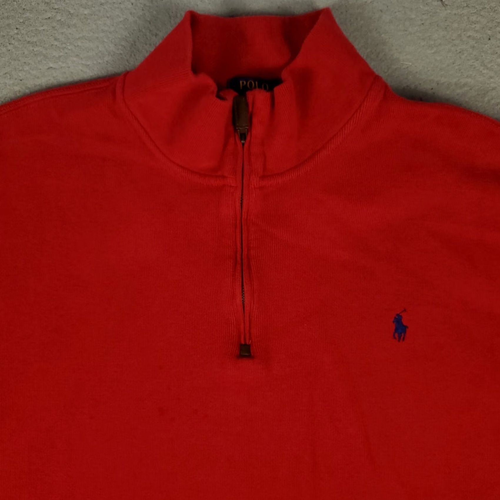 Ralph Lauren Ralph Lauren Sweater Mens Big 2X Red 1/4 Zip Pullover Knit Mock Neck Logo Sweatshirt Size US XXL / EU 58 / 5 - 2 Thumbnail