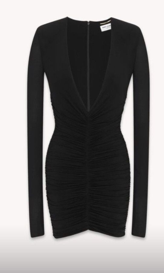 Saint Laurent Paris $5.5K RUNWAY Draped Dress in Jersey Size XS / US 0-2 / IT 36-38 - 1 Thumbnail