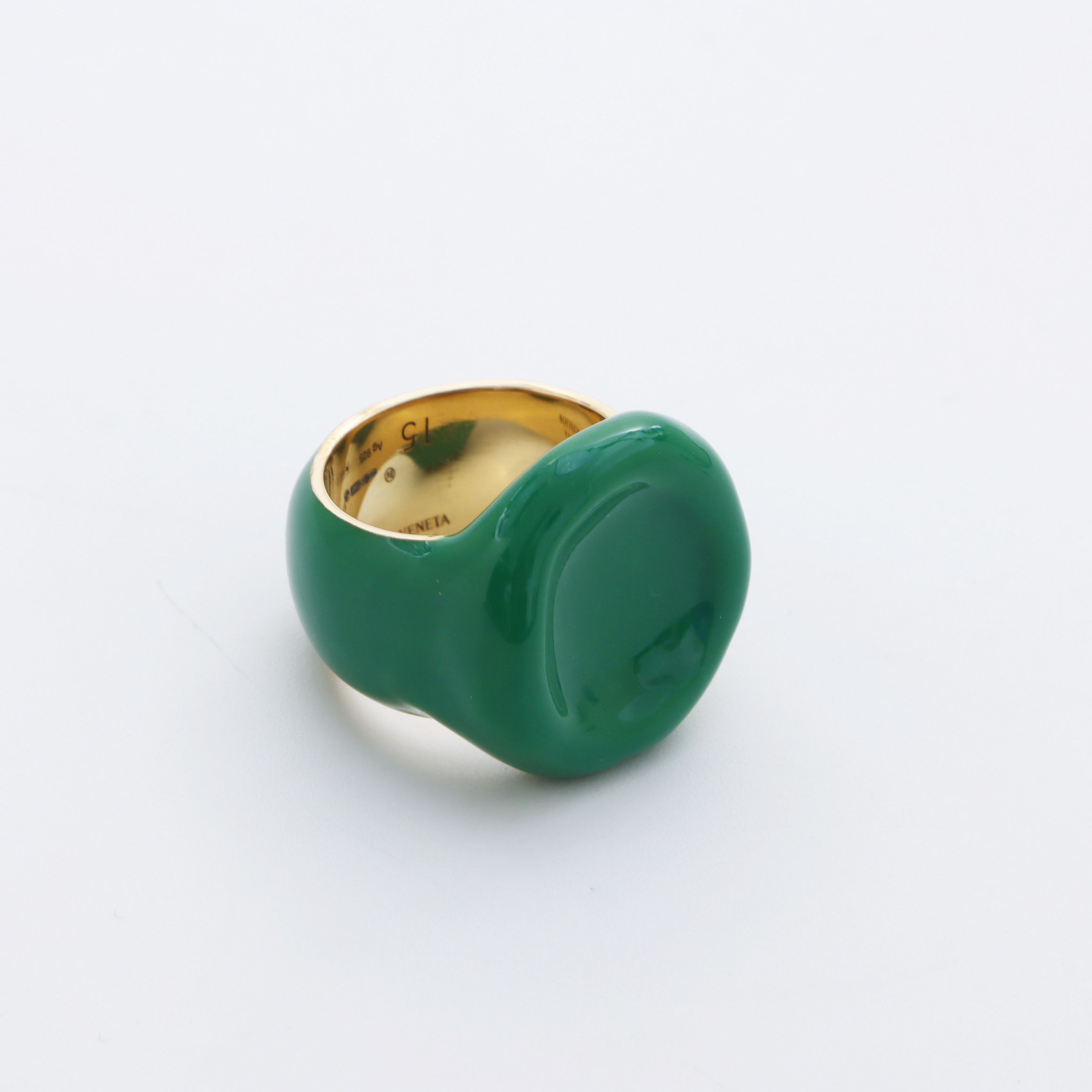 Bottega Veneta o1bcso1str0725 Size: 19 / Seal Ring in Green Size ONE SIZE - 4 Thumbnail