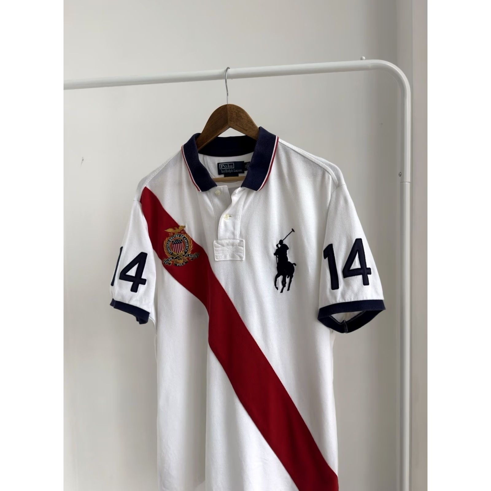 Polo Ralph Lauren VINTAGE Polo Ralph Lauren USA #14 White Y2K Polo T Shirt Mens XL Size US XL / EU 56 / 4 - 4 Thumbnail