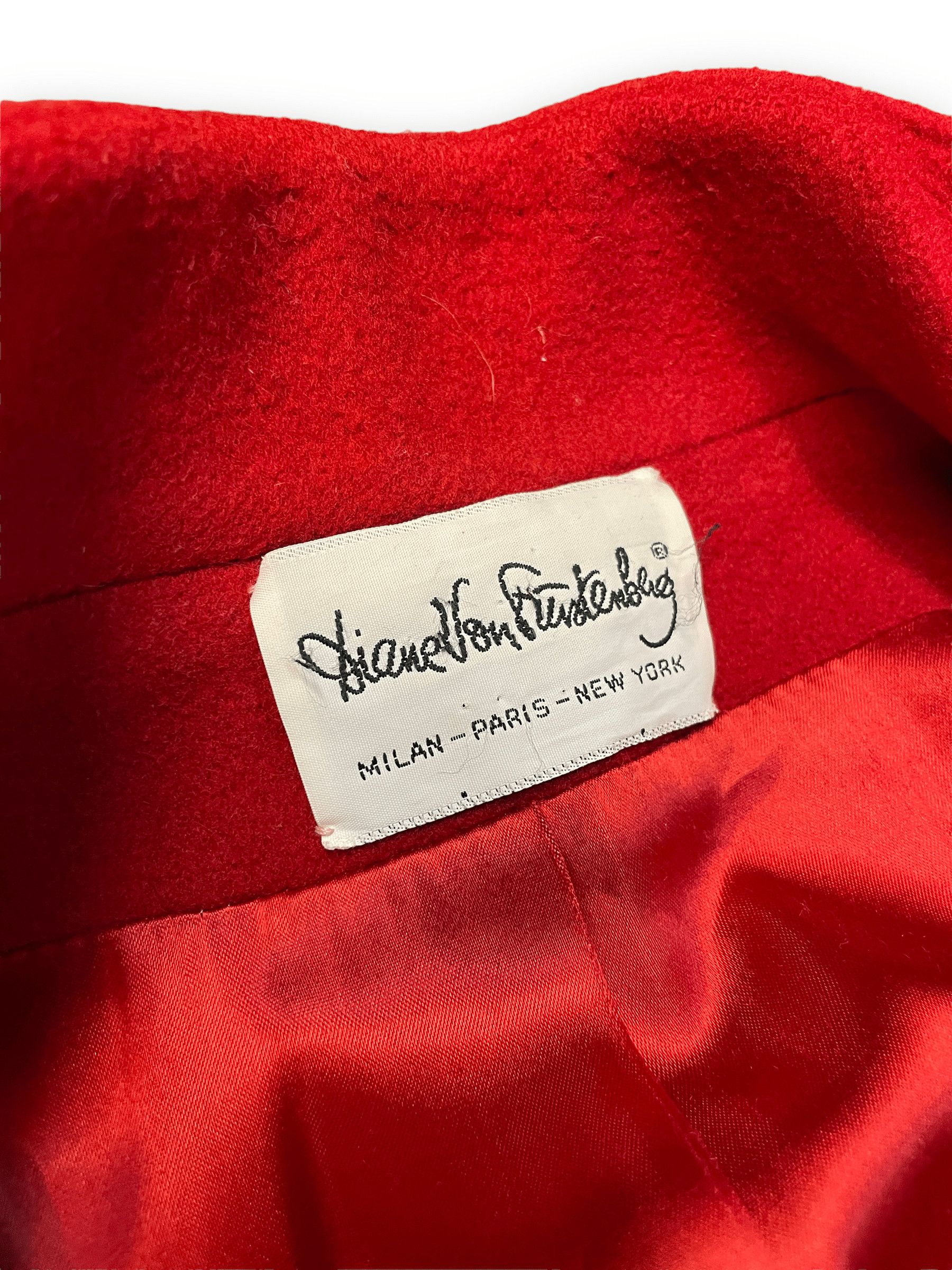 Diane von Furstenberg 80s Diane Von Furstenberg Vintage Red Wool Coat Union Made In USA Size M Size M / US 6-8 / IT 42-44 - 4 Thumbnail