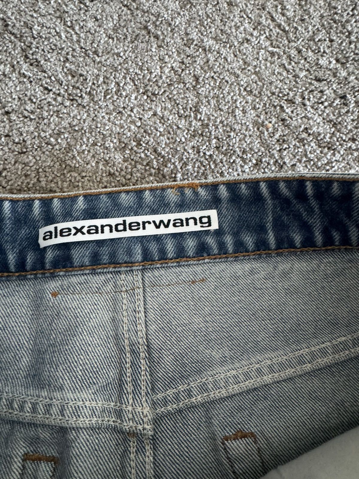 Alexander Wang Alexander Wang Crystal Denim Mini Skirt 28 Clear Hotfix Size 28" / US 6 / IT 42 - 8 Thumbnail