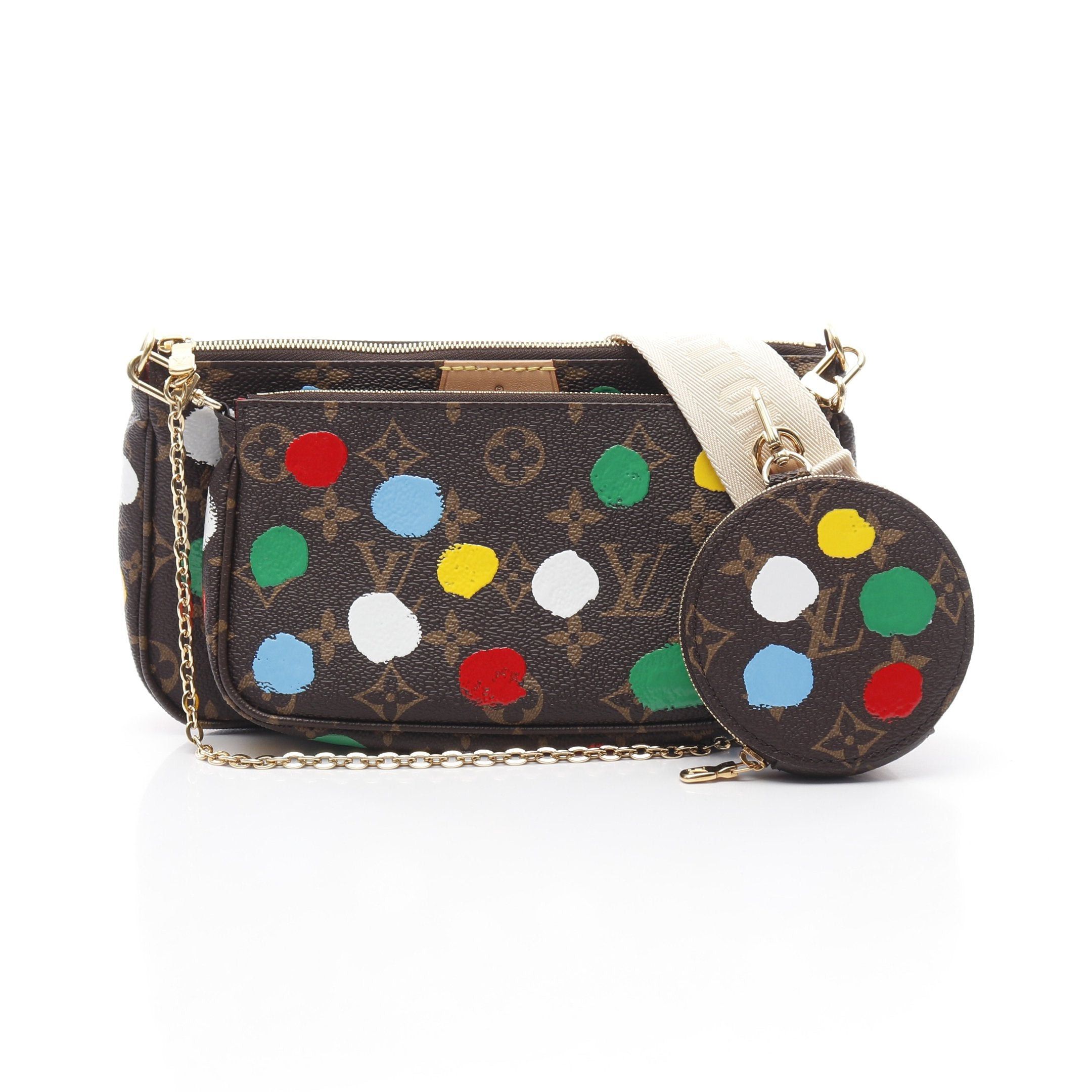 Louis Vuitton Louis Vuitton Louis Vuitton * Yayoi Kusama Multy Pochette Accessoires Monogram Shoulder Bag Leather Brown Multicolor Size ONE SIZE - 1 Thumbnail
