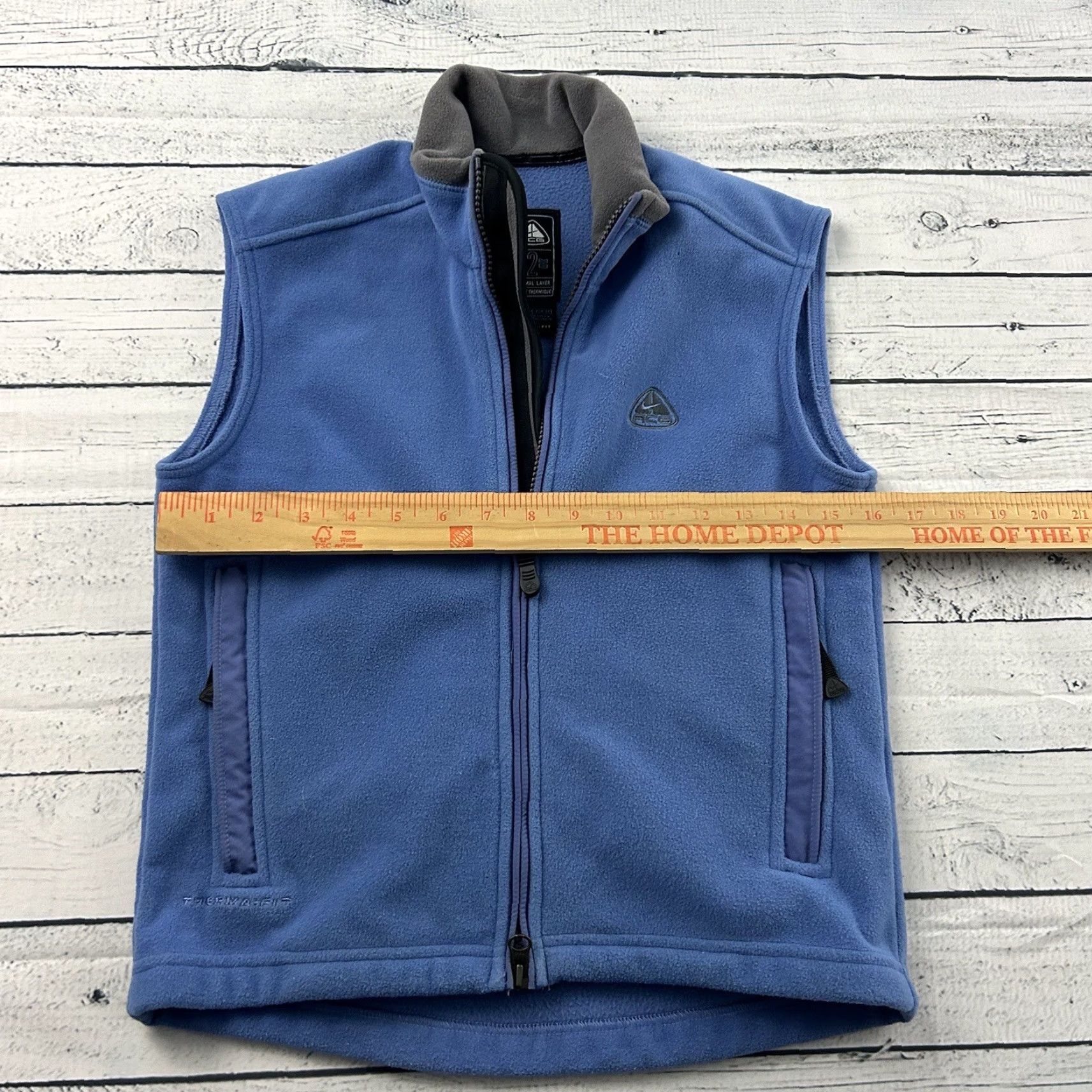 Nike VINTAGE Nike ACG Thermal Layer Therma-Fit Fleece Vest Women XS Blue Size XS / US 0-2 / IT 36-38 - 4 Thumbnail