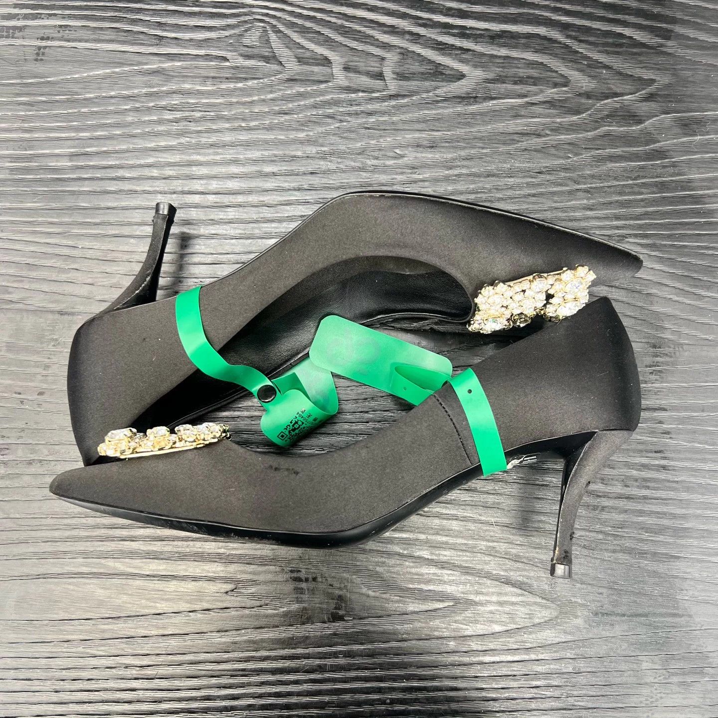 Roger Vivier RV Black Diamond Studded Heels Size 36 w/ Box Size US 5 / IT 35 - 2 Thumbnail
