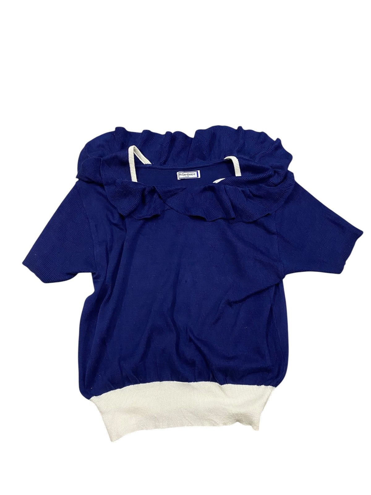 Yves Saint Laurent Vintage Yves Saint Laurent YSL Tricots Ruffle Collar Knit Size M / US 6-8 / IT 42-44 - 2 Thumbnail