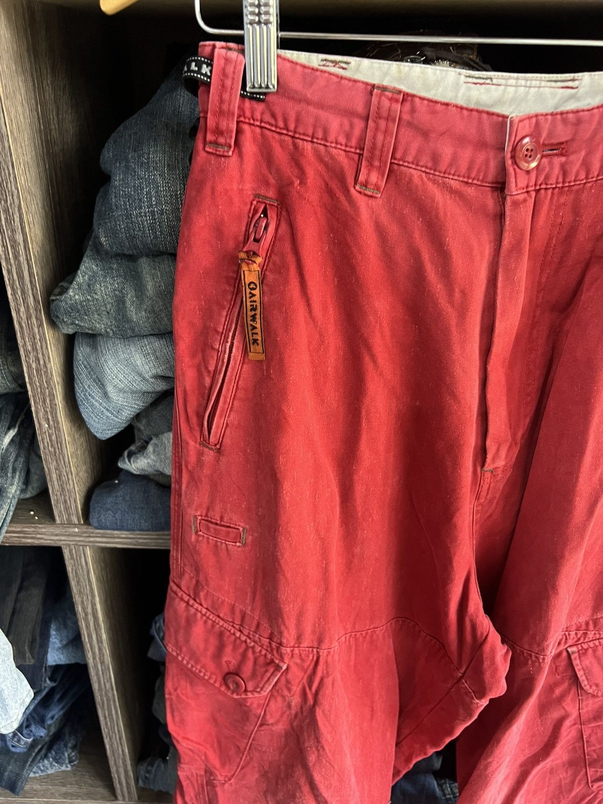 Airwalk 🔥Red Airwalk Multipockets Cargo Pant Size US 27 - 6 Thumbnail