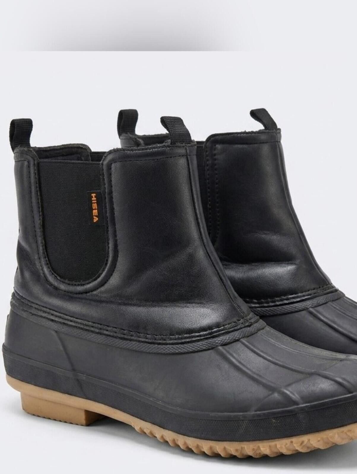 HIDEAWAYS HISEA Black Chelsea-Style Winter Rain Boots Size US 10 / IT 40 - 1 Thumbnail