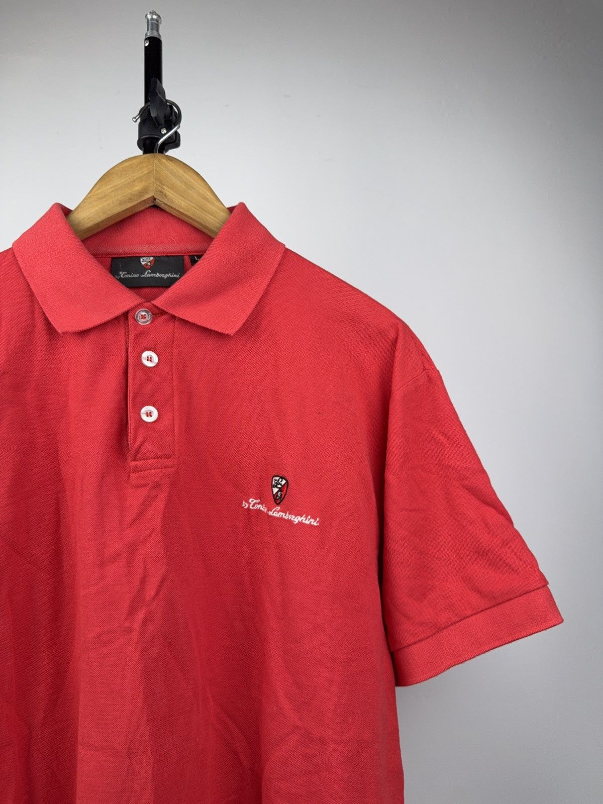 Tonino Lamborghini Vintage 90s Retro Racing Tonino Lamborghini Red Polo Shirt 🐂 Size US L / EU 52-54 / 3 - 2 Thumbnail