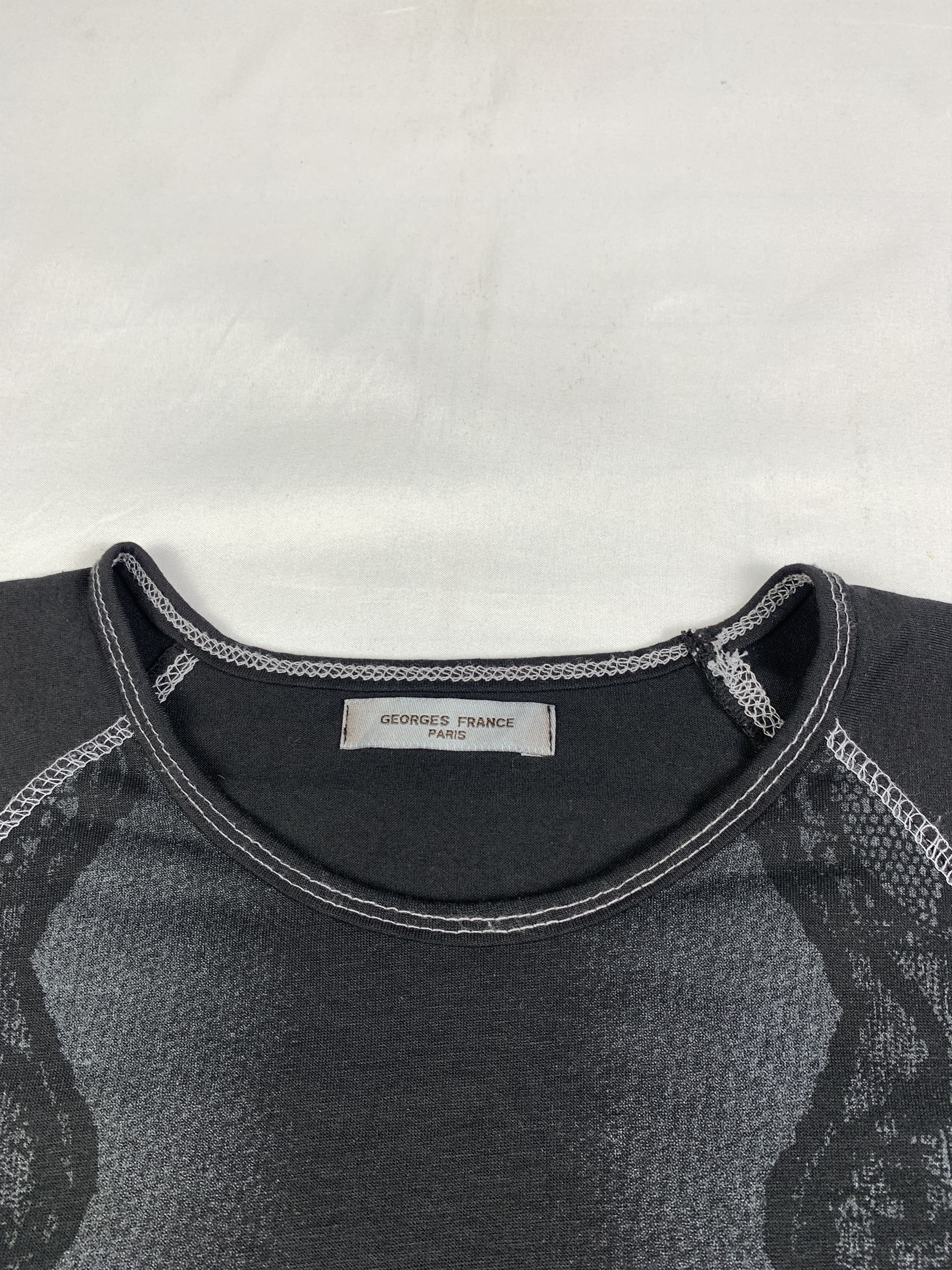 Japanese Brand Georges France Black Gradiation Tattoo Sleeveless Top (S) Size S / US 4 / IT 40 - 5 Thumbnail