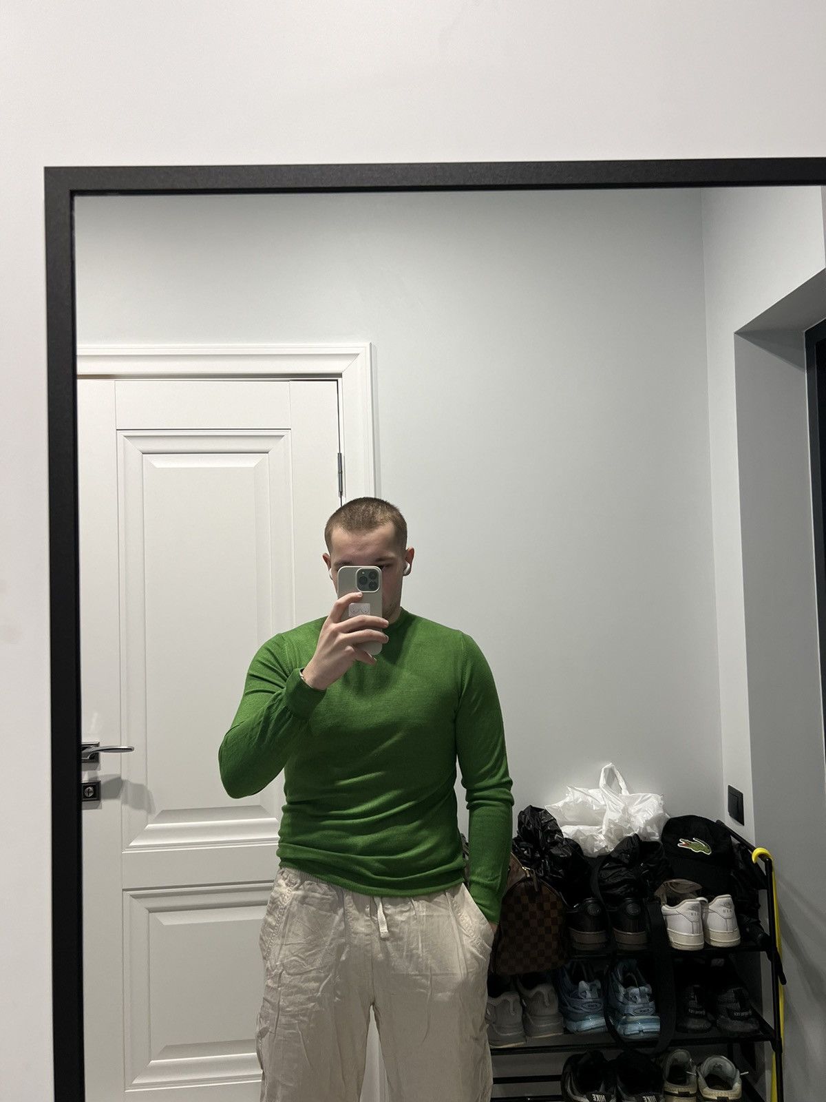 Zanieri Green Sweatshirt Knit Zanieri Made in Iataly Luxury M size Size US M / EU 48-50 / 2 - 10 Thumbnail