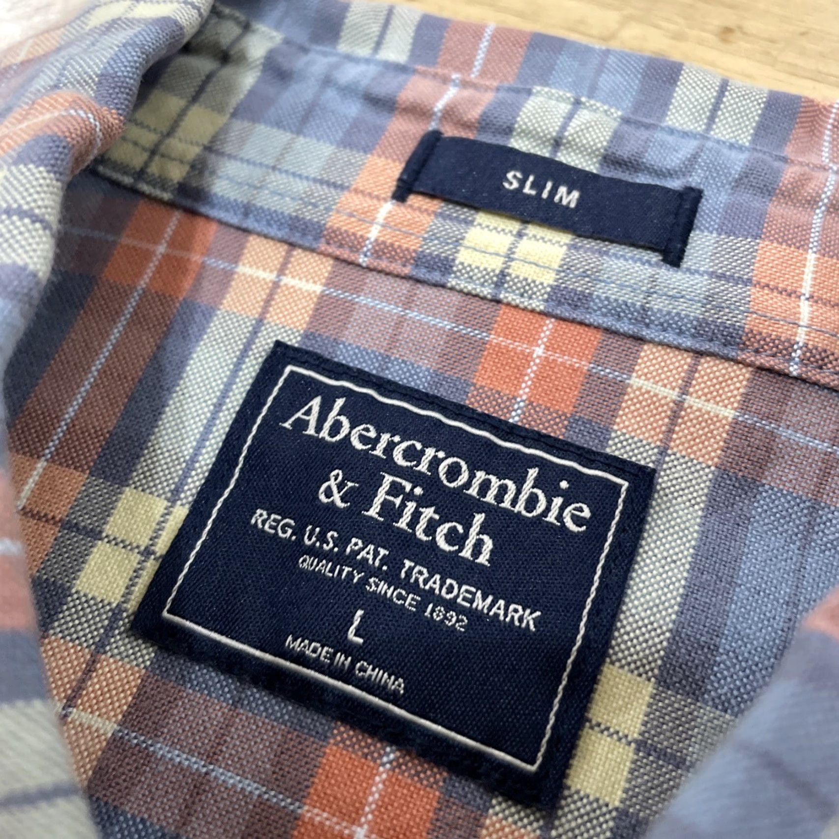 Abercrombie & Fitch VTG Abercrombie & Fitch Shirt Men L Slim Orange Blue Plaid Flannel Grunge Y2k 00s US Vintage Grunge Casual Button-Up Shirt Size US L / EU 52-54 / 3 - 4 Thumbnail