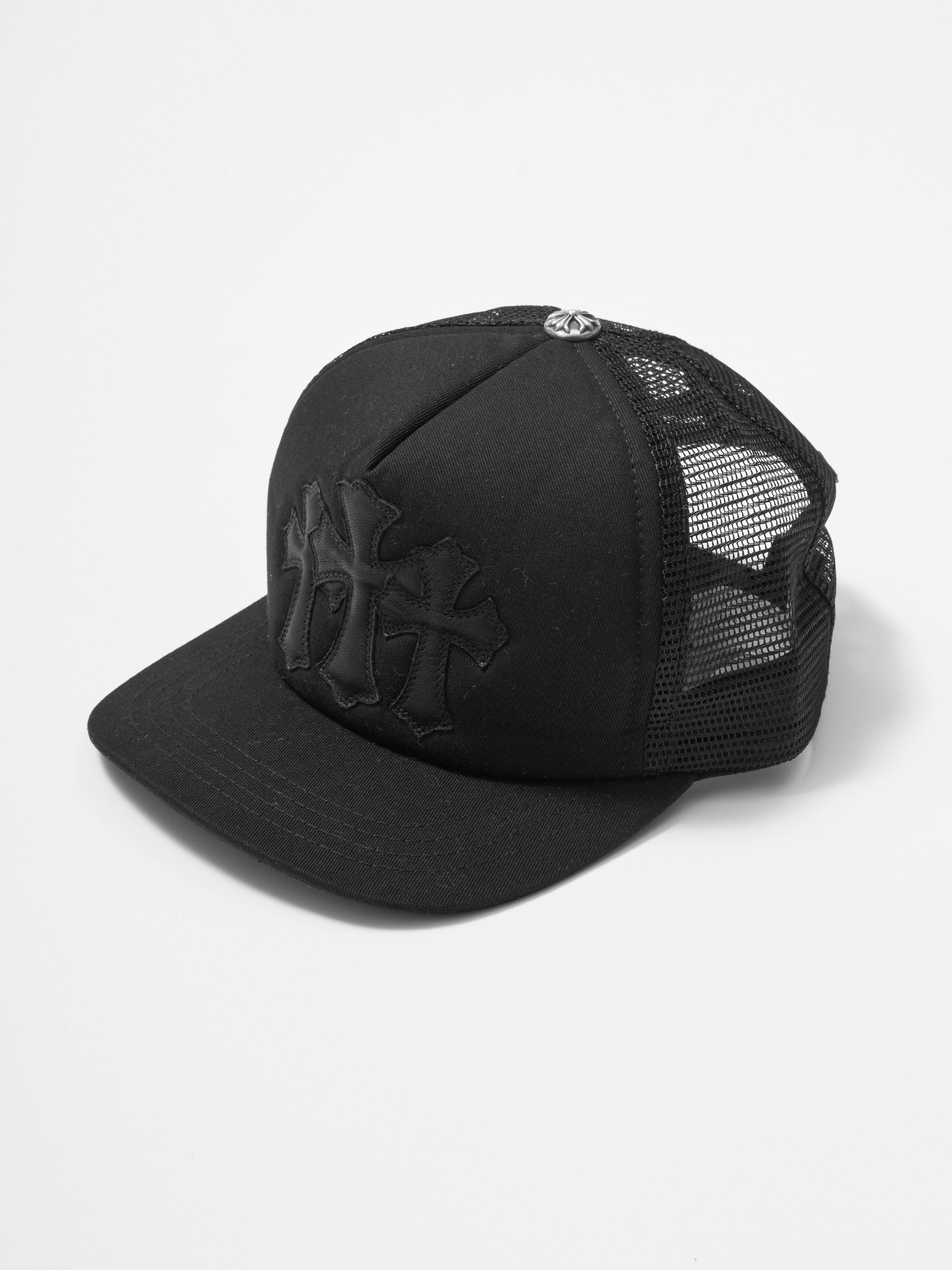 Chrome Hearts Chrome Hearts Cemetery Leather Patch Black Trucker Hat Size ONE SIZE - 1 Thumbnail