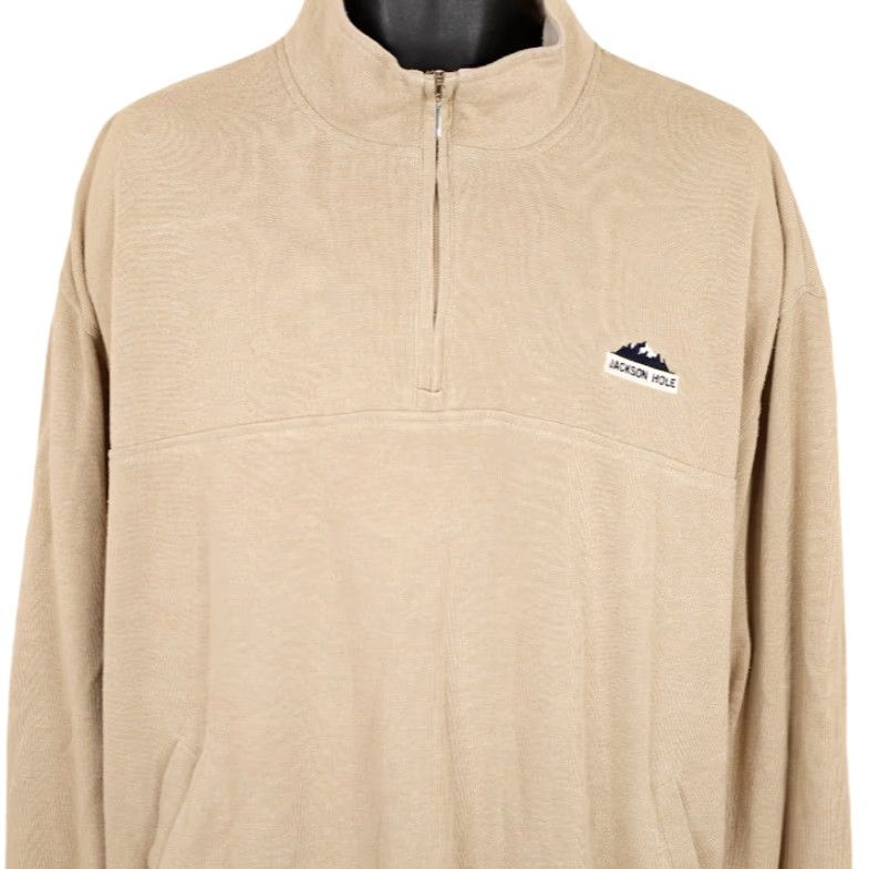 Vintage VINTAGE Gear For Sports Jackson Hole Sweater Mens 2XL Beige 90s Ski Travel Destination Travel Mens Sweater Size US XXL / EU 58 / 5 - 2 Thumbnail