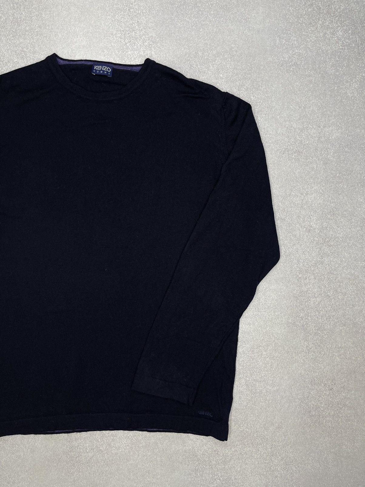 Kenzo Mens Kenzo Homme Sweater Wool Navy Y2K Luxury Size US L / EU 52-54 / 3 - 3 Thumbnail