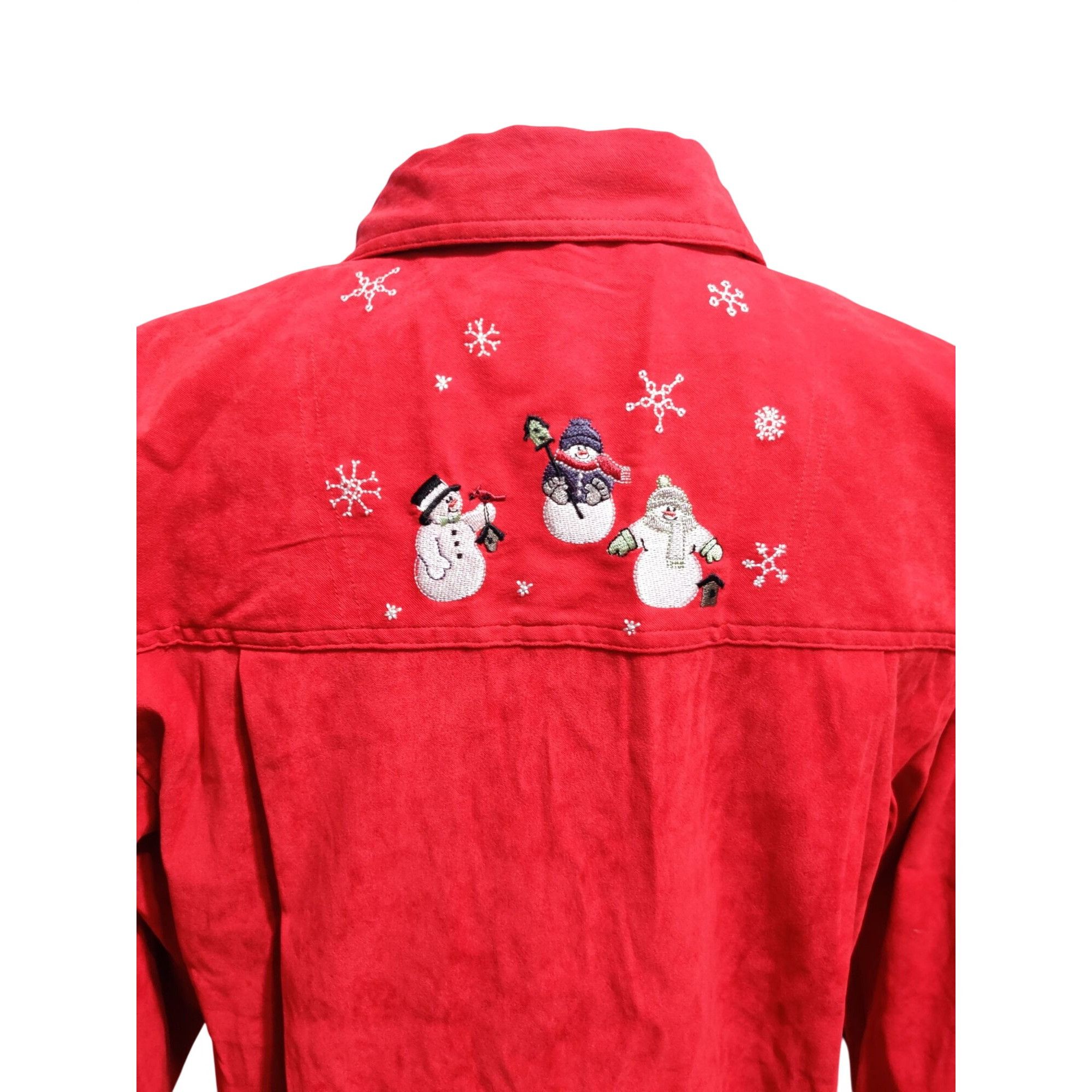 Vintage Vintage Christopher & Banks Shirt Size M Red Snowman Embroid Size M / US 6-8 / IT 42-44 - 5 Thumbnail