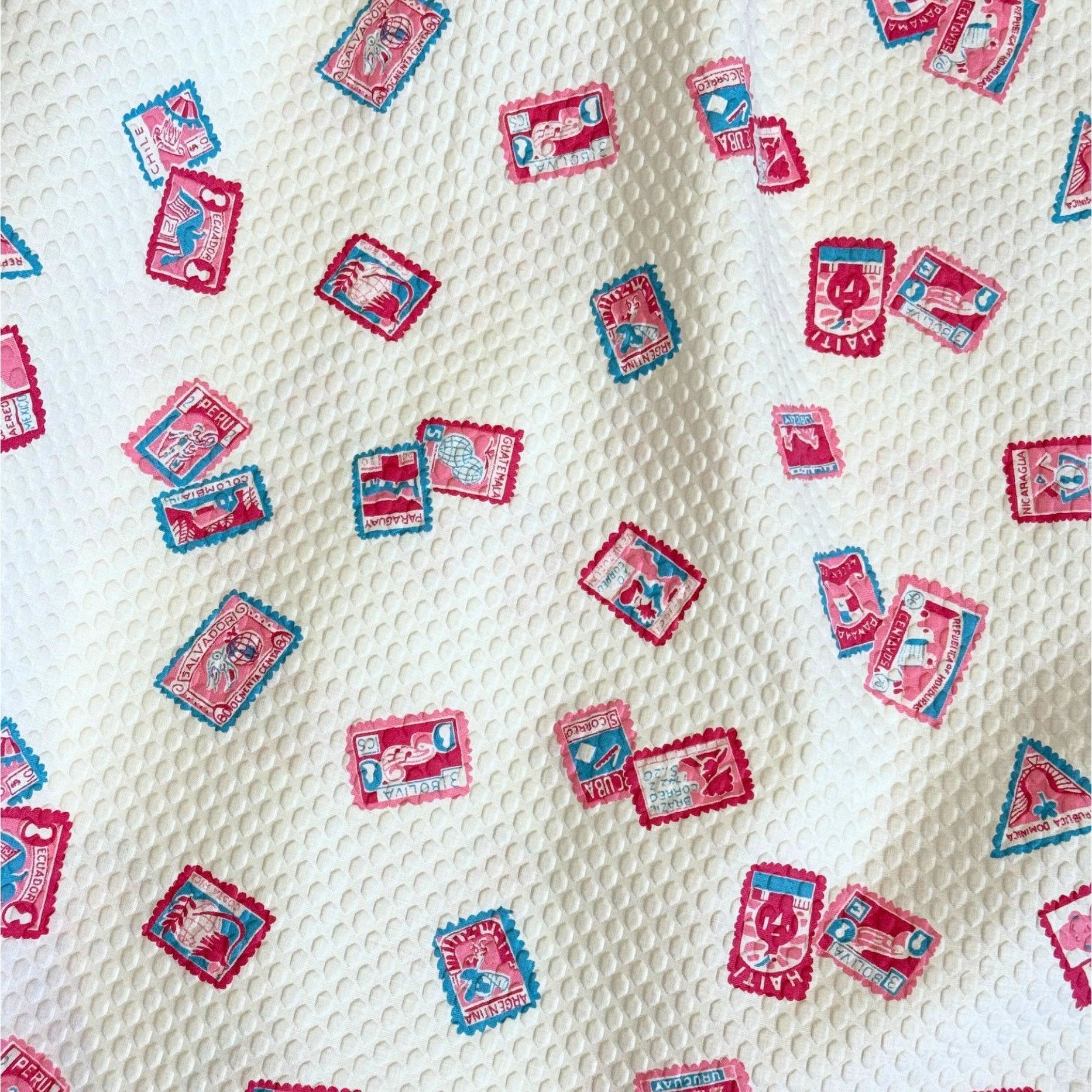 Vintage VINTAGE Shirley Lee Postage Stamp 50s White Textured Dress N Size M / US 6-8 / IT 42-44 - 4 Thumbnail