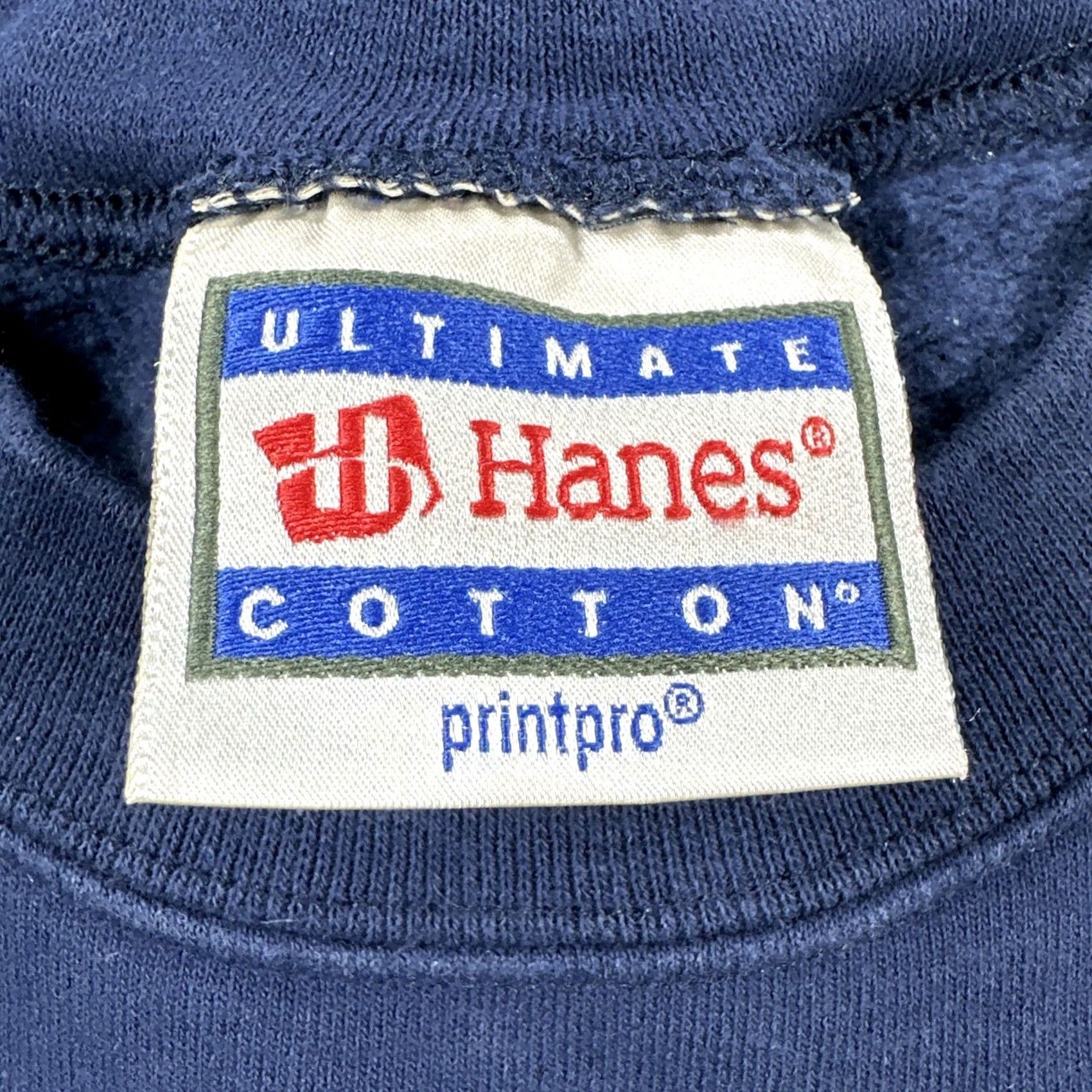 Hanes VINTAGE Hanes XL Aspen University Sweatshirt 90s Blue Cotton Logo Embroidered Crew Neck Pullover UNISEX Adults Mens Womens Size US XL / EU 56 / 4 - 5 Thumbnail