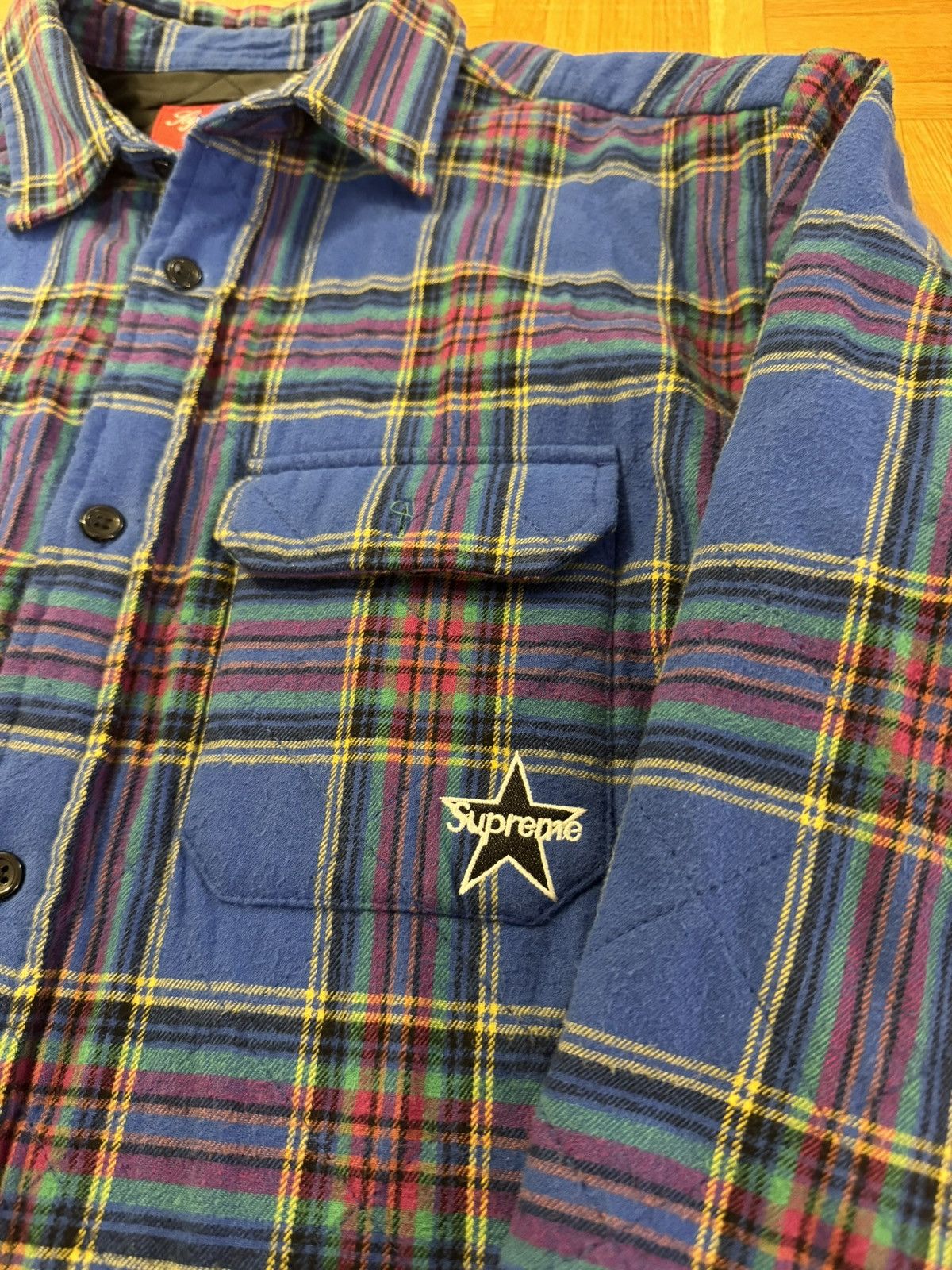 Supreme Supreme Quilted Plaid Flannel Shirt Dusty Royal Size US M / EU 48-50 / 2 - 4 Thumbnail