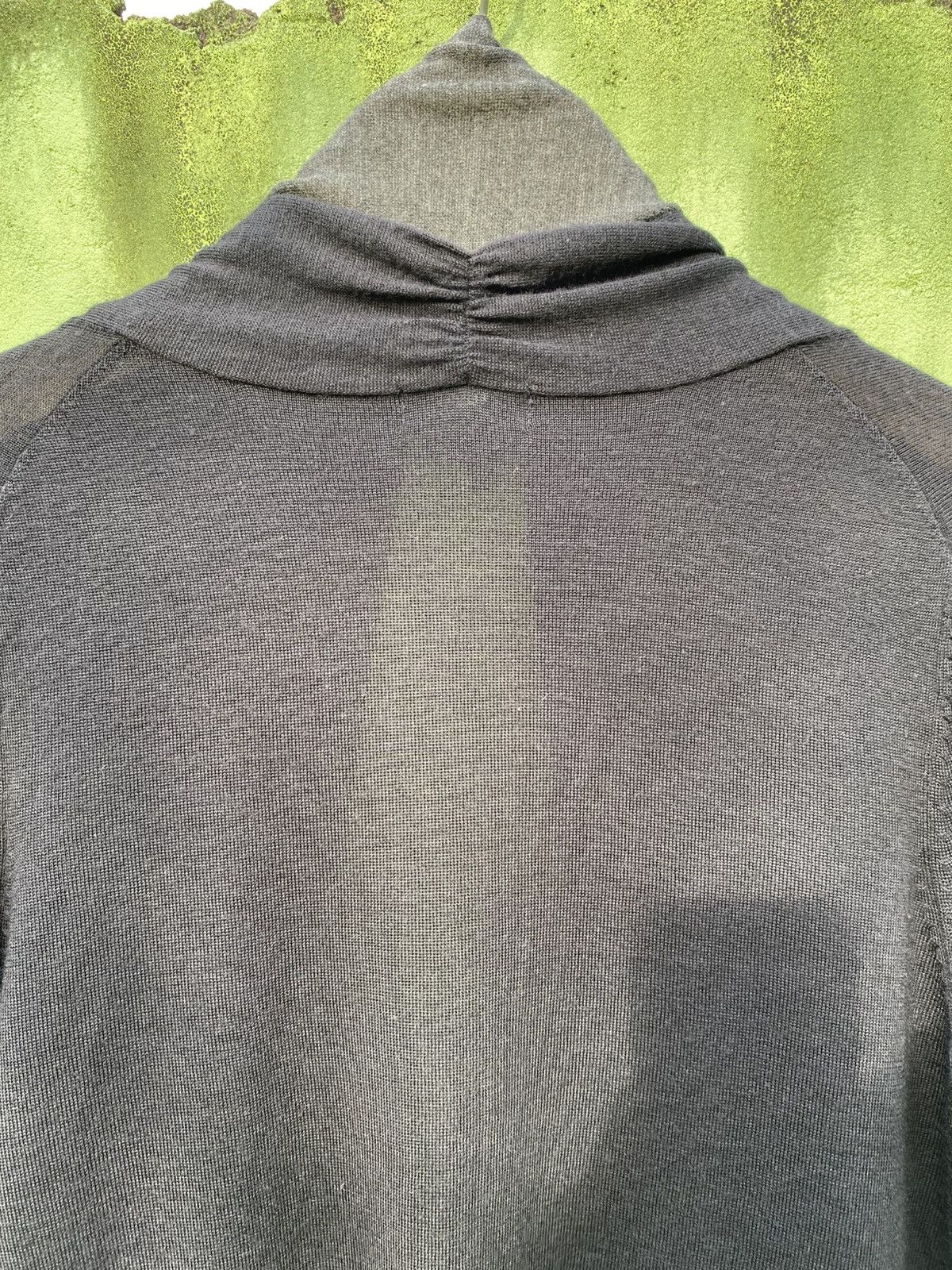 Japanese Brand Plasis Shawl Collar Knit Cardigan Dark Navy Minimalist Japan Size US M / EU 48-50 / 2 - 11 Thumbnail