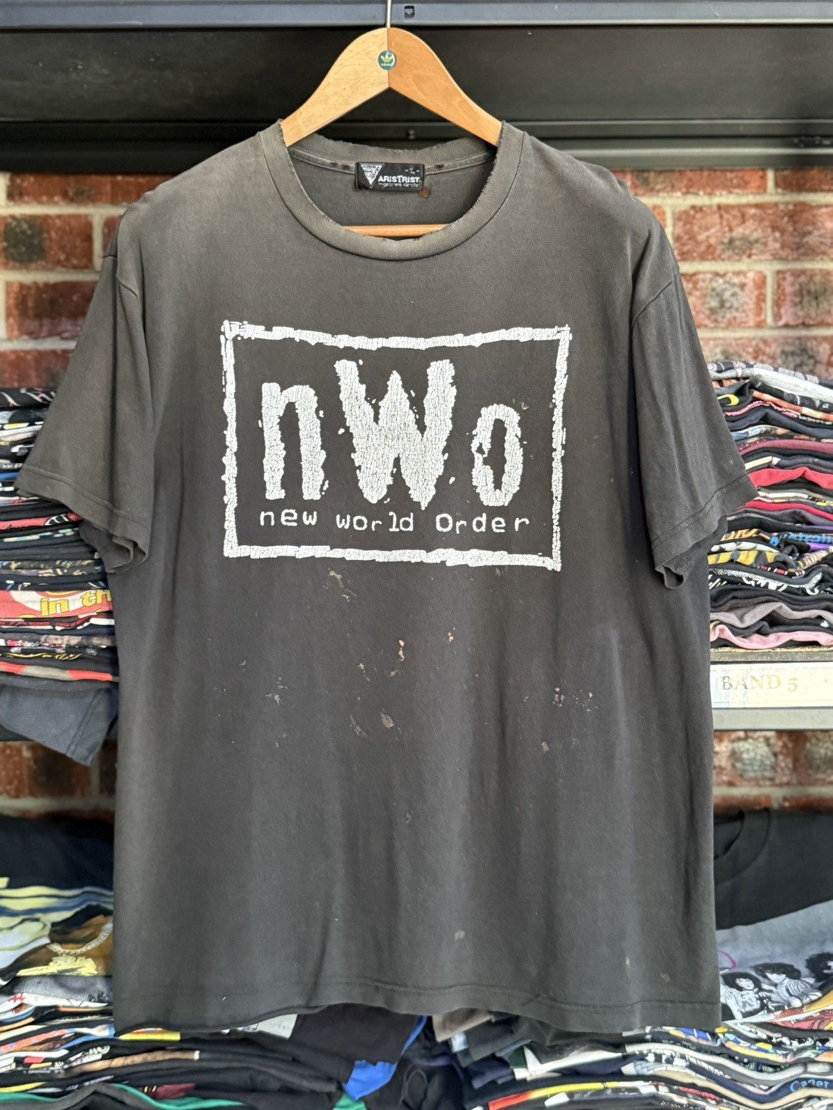 Vintage × WCW/nWo × WWF Thrashed Vintage Wrestling NWO By Aris Trist Tee Size US XL / EU 56 / 4 - 1 Thumbnail