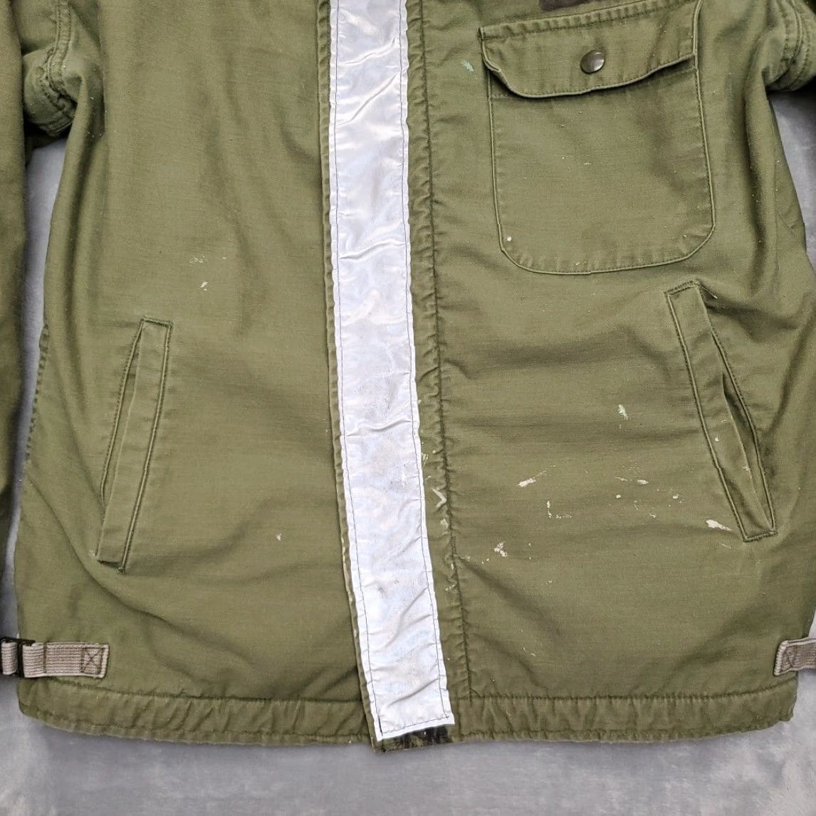 Vintage VINTAGE Military Jacket Mens M Green Navy Deck Jacket Solid Cotton Blend Button Zip 1970s USA - 70s M Mens Size US M / EU 48-50 / 2 - 2 Thumbnail