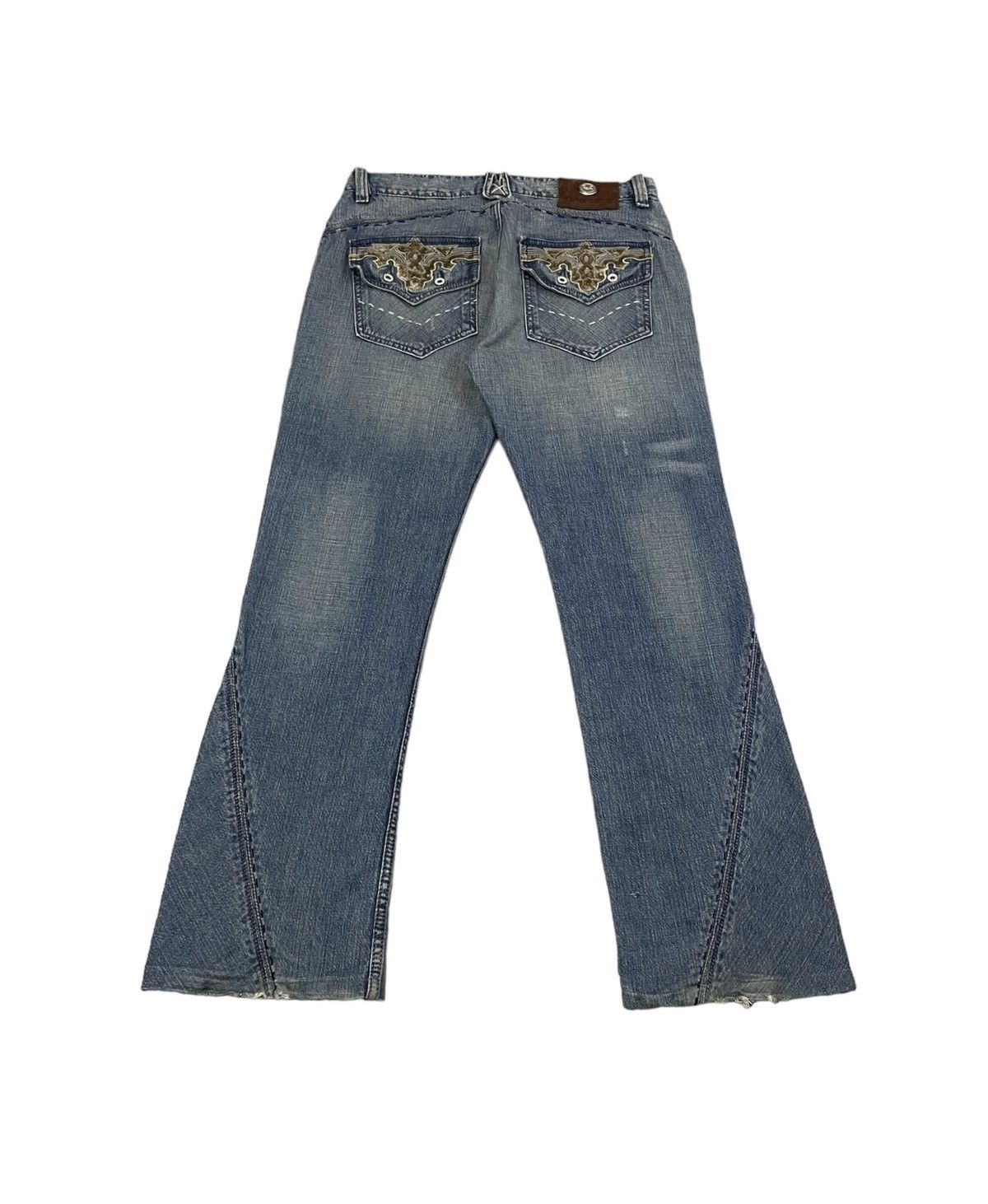 Antik Denim Vintage Antik Denim Flare Jeans Embroidery Velvet Size US 33 - 2 Thumbnail