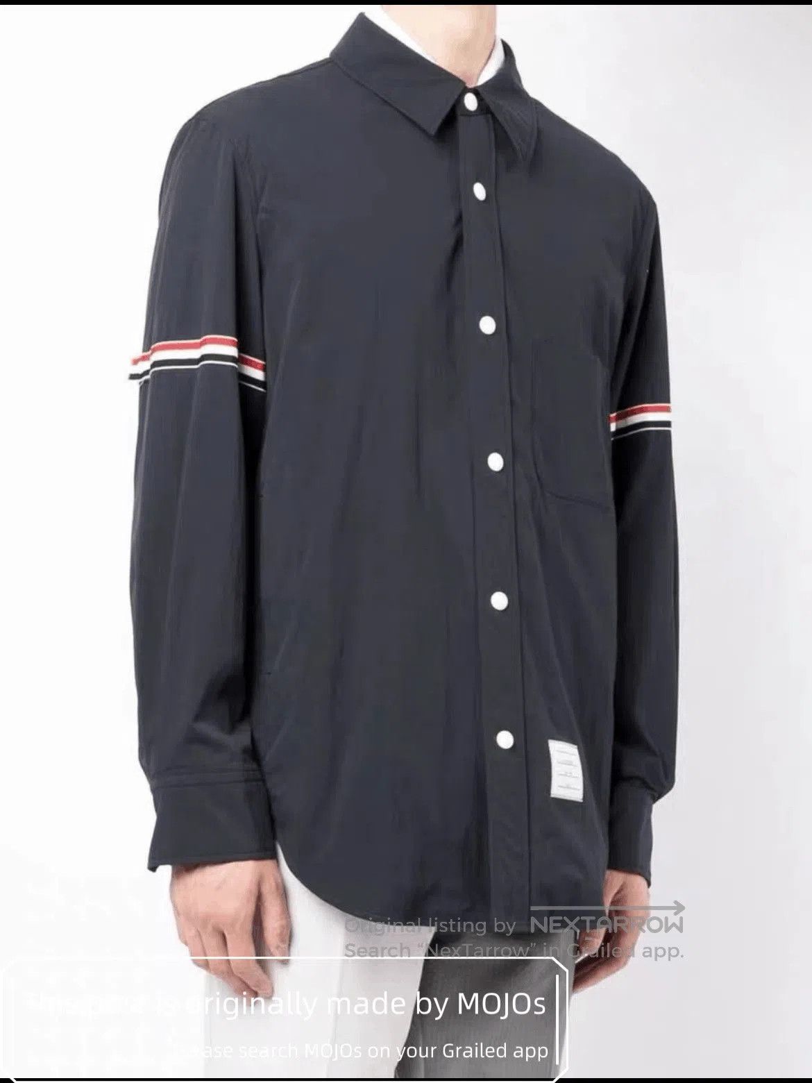 Thom Browne Sz 0 Thom Browne Double Sleeves Navy Stripe Shirt. Size US XS / EU 42 / 0 - 6 Thumbnail