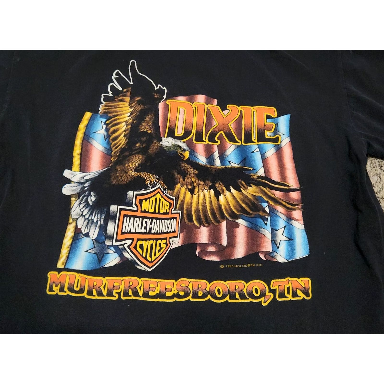 Harley Davidson VINTAGE Harley-Davidson T-Shirt Back 1980s Biker Graphic Tee Black M Unisex DX TN Size US M / EU 48-50 / 2 - 3 Thumbnail