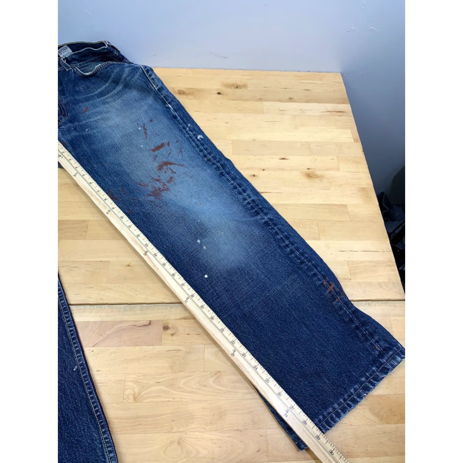 Lucky Brand Lucky Brand Jeans 32x29 Denim Blue 5-Pocket Regular Men Grunge Distress 90s Style Straight Room: N/A Size US 32 / EU 48 - 7 Thumbnail