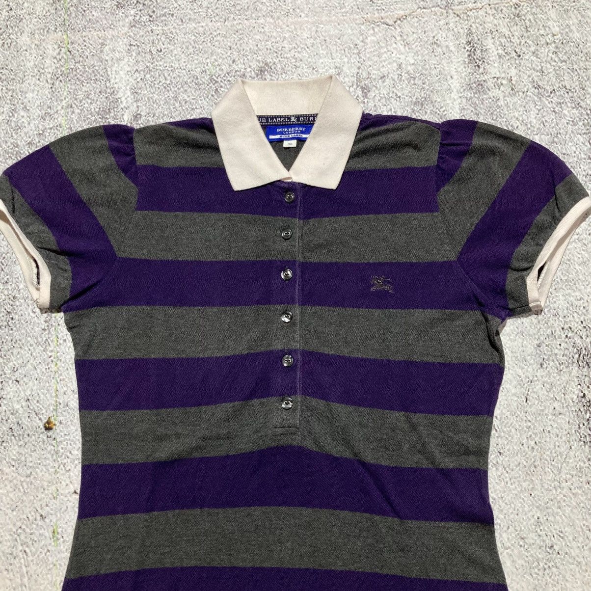 Burberry Vintage Burberry Blue Label Women Polo Tee Stripe Luxuruy Size XS / US 0-2 / IT 36-38 - 2 Thumbnail