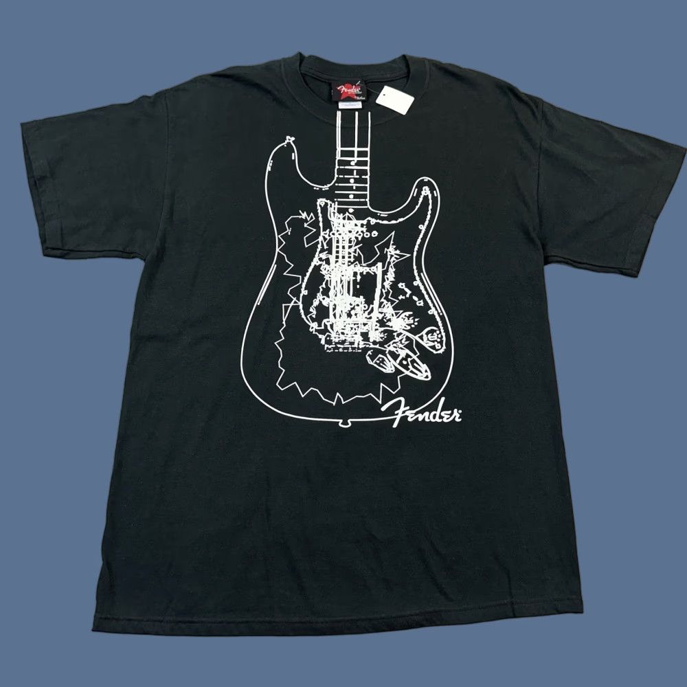 Fender VINTAGE Fender By Da Vinci Shirt Mens Large Guitar Silhouette Deadstock Y2K Size US L / EU 52-54 / 3 - 1 Thumbnail