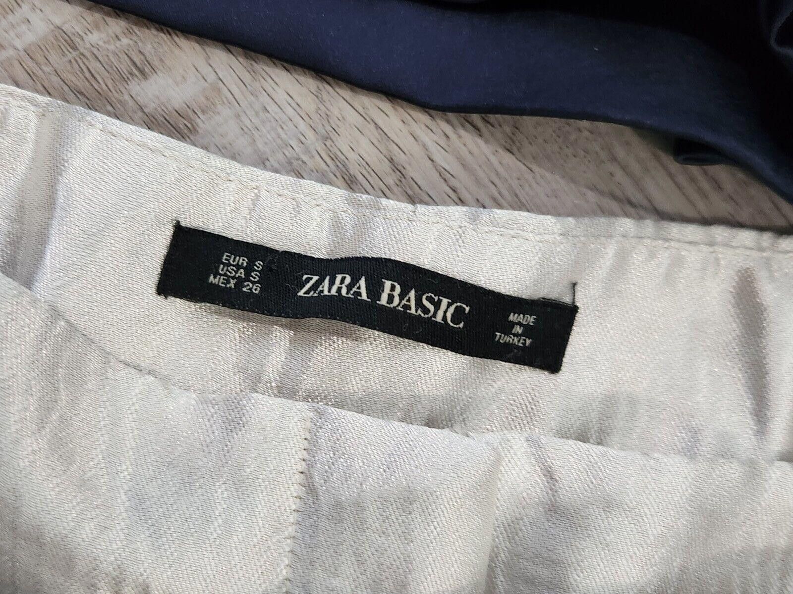 Zara Zara Shorts Lot Two Pairs Silver Blue Flat Front High Waist Size 26" / US 2 / IT 38 - 3 Thumbnail